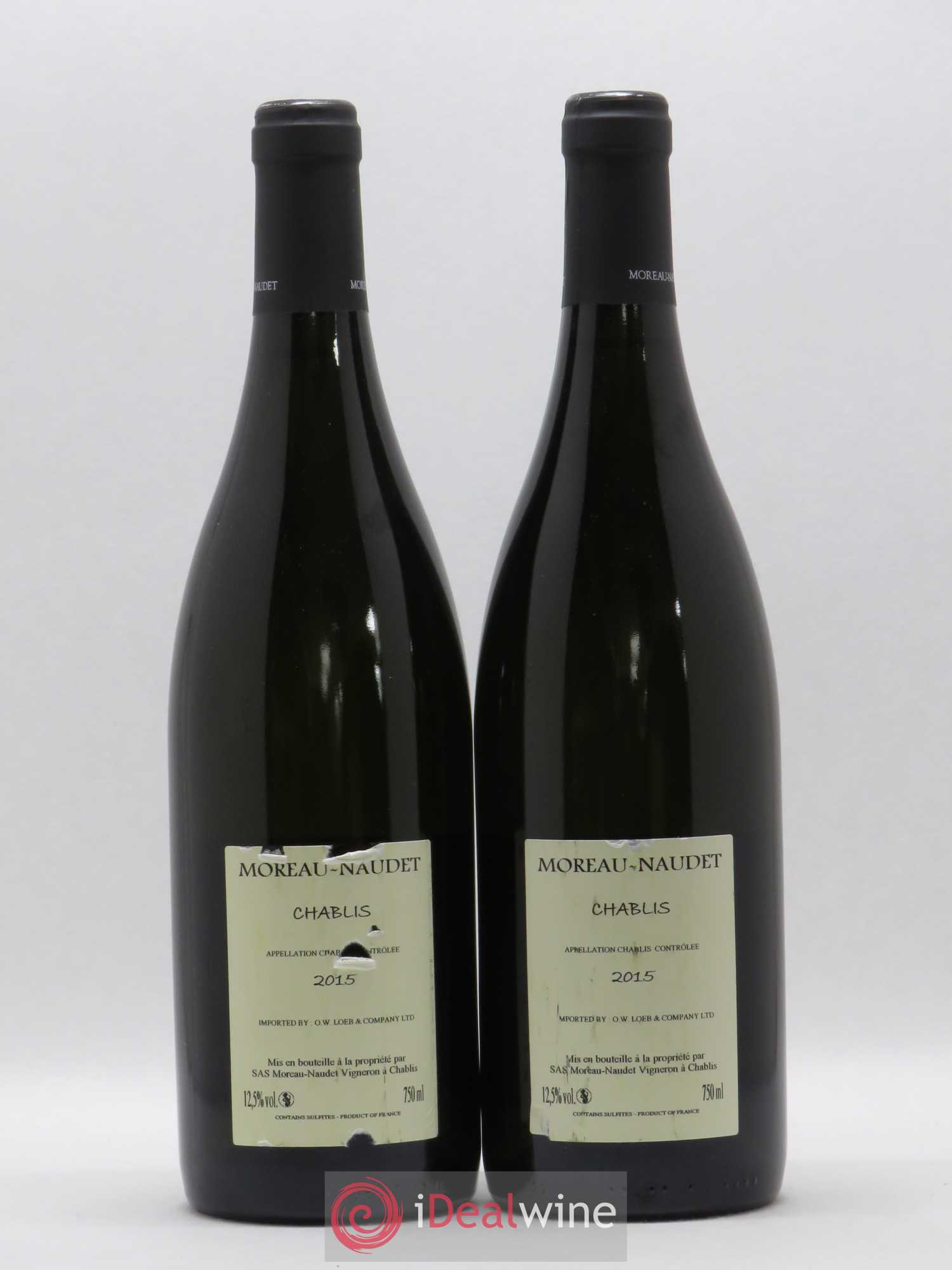 Chablis Moreau Naudet (sans prix de réserve) 2015 - Posten von 2 Flaschen - 1