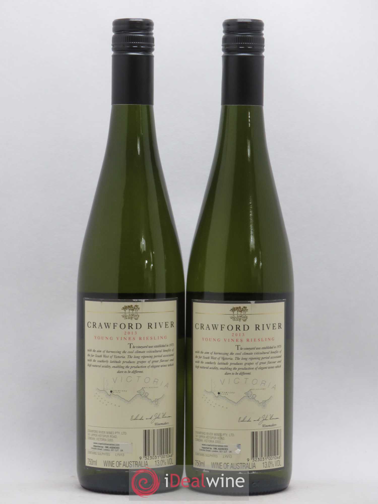 Australie Crawford River Riesling Young Vines (sans prix de réserve) 2013 - Posten von 2 Flaschen - 1