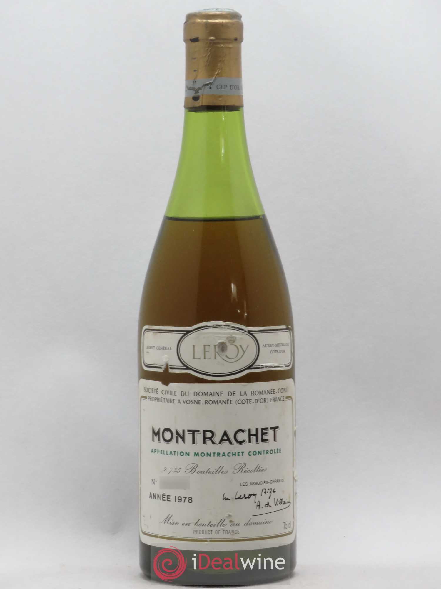 Montrachet Grand Cru Domaine de la Romanée-Conti 1978 - Lot of 1 bottle - 0
