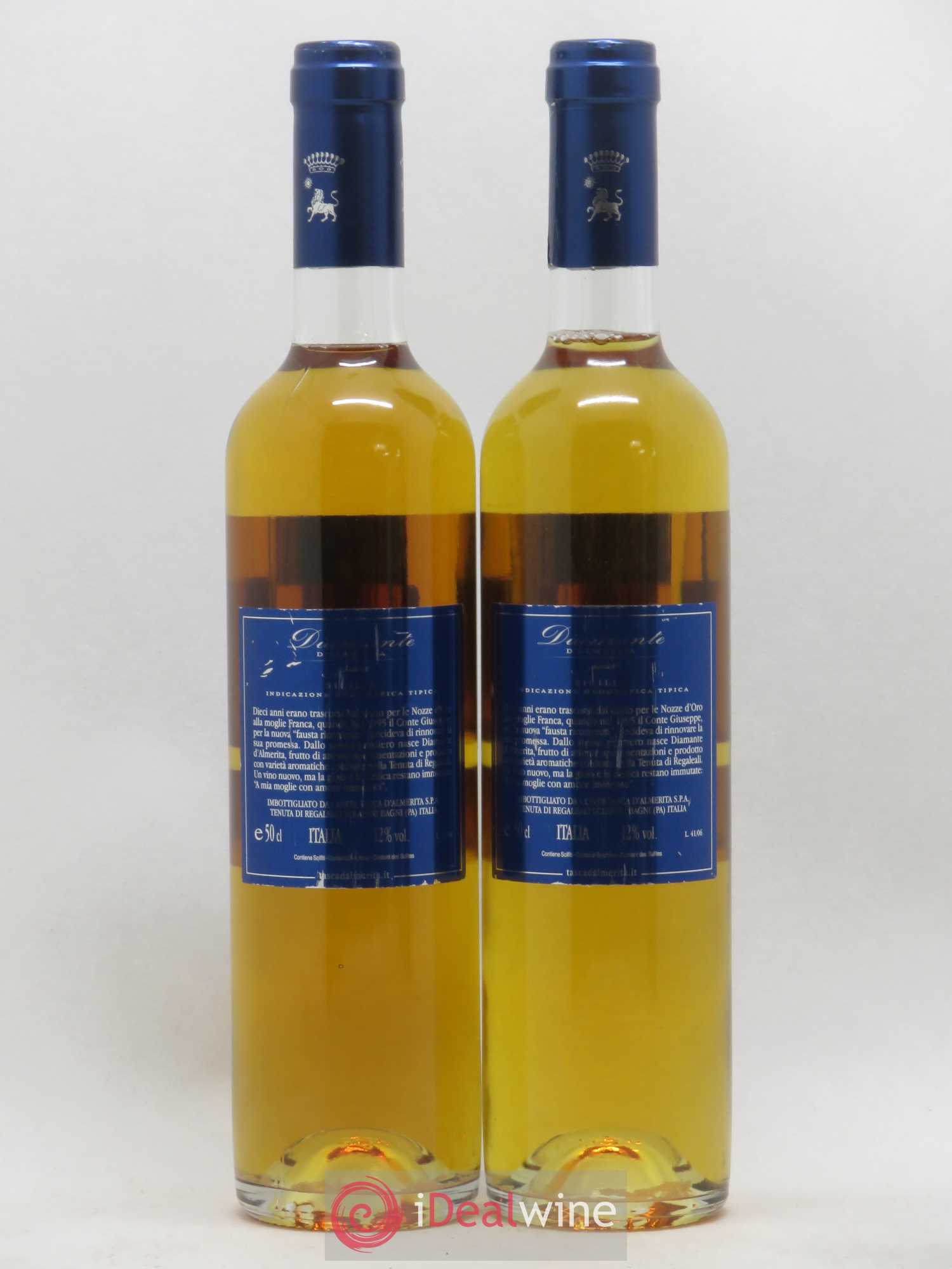 IGP Sicile Tasca d'Almerita Passito Diamante 50 cl (sans prix de réserve) 2005 - Posten von 2 Flaschen - 1