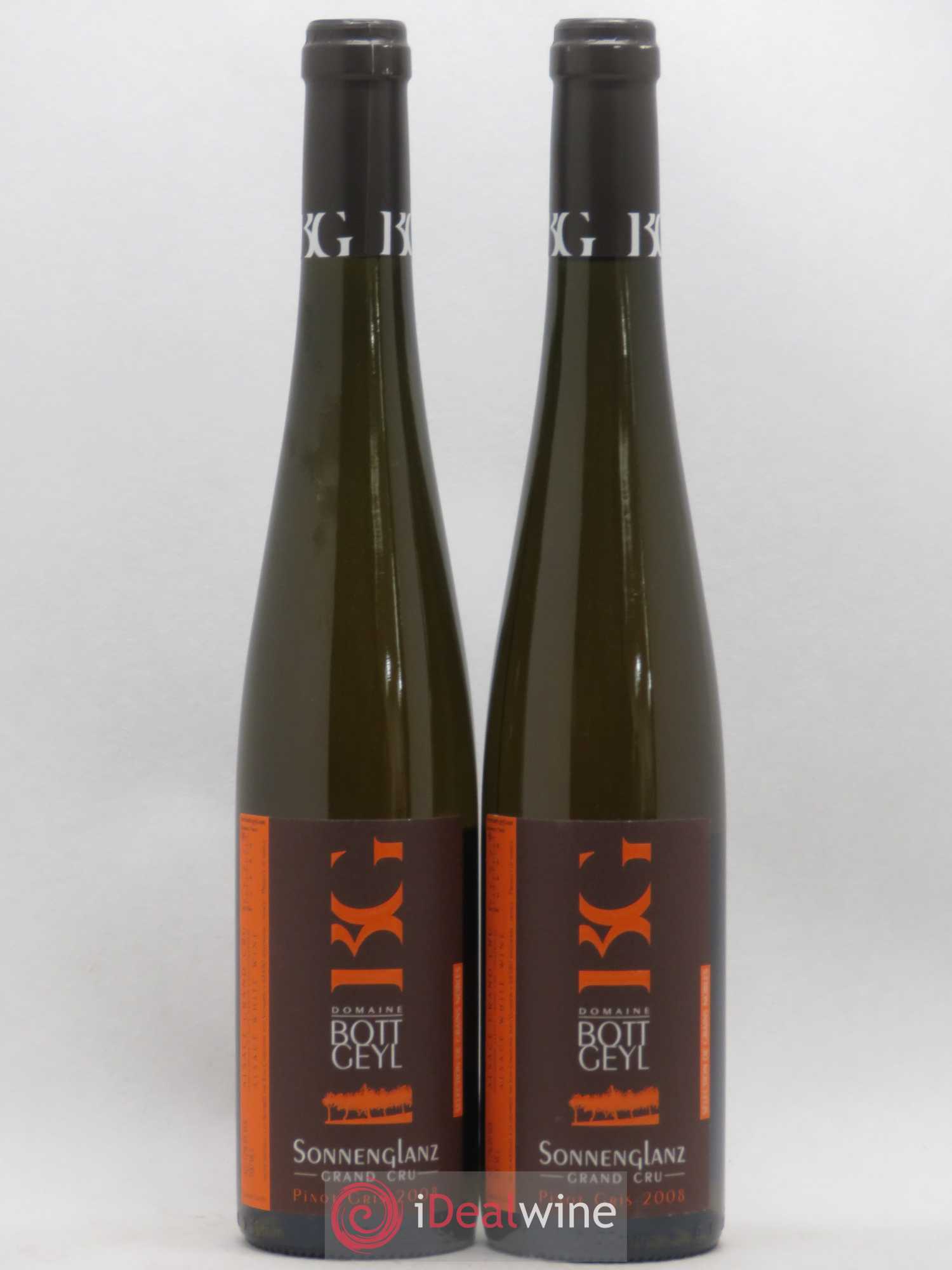 Alsace Pinot Gris Grand Cru Sonnenglanz Bott-Geyl (Domaine) Sélection de Grains Nobles 50 Cl (sans prix de réserve) 2008 - Posten von 2 Flaschen - 0