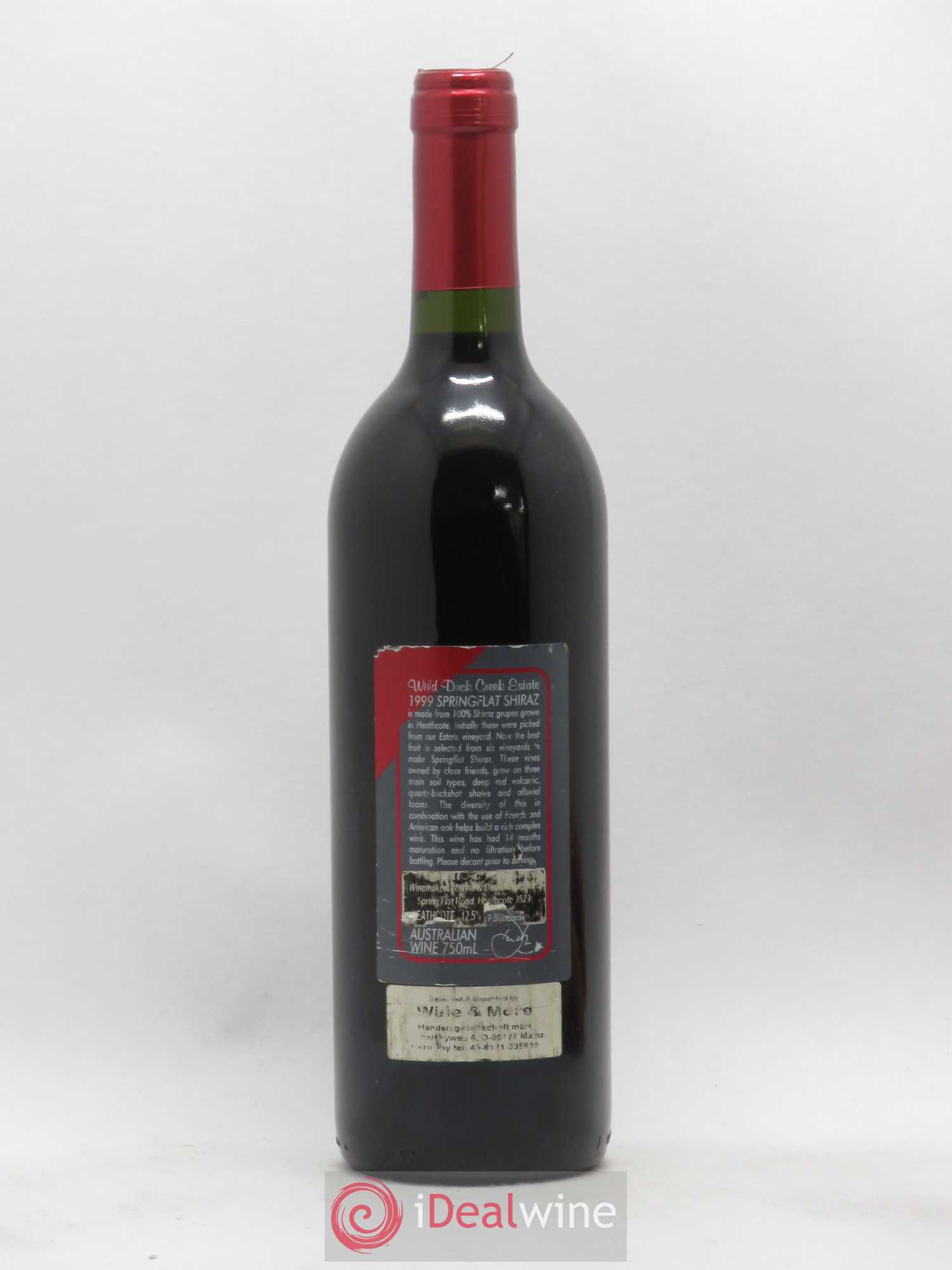 Australie Wild Duck Creek Springflat Heathcote Shiraz (sans prix de réserve) (sans prix de réserve) 1999 - Posten von 1 Flasche - 1