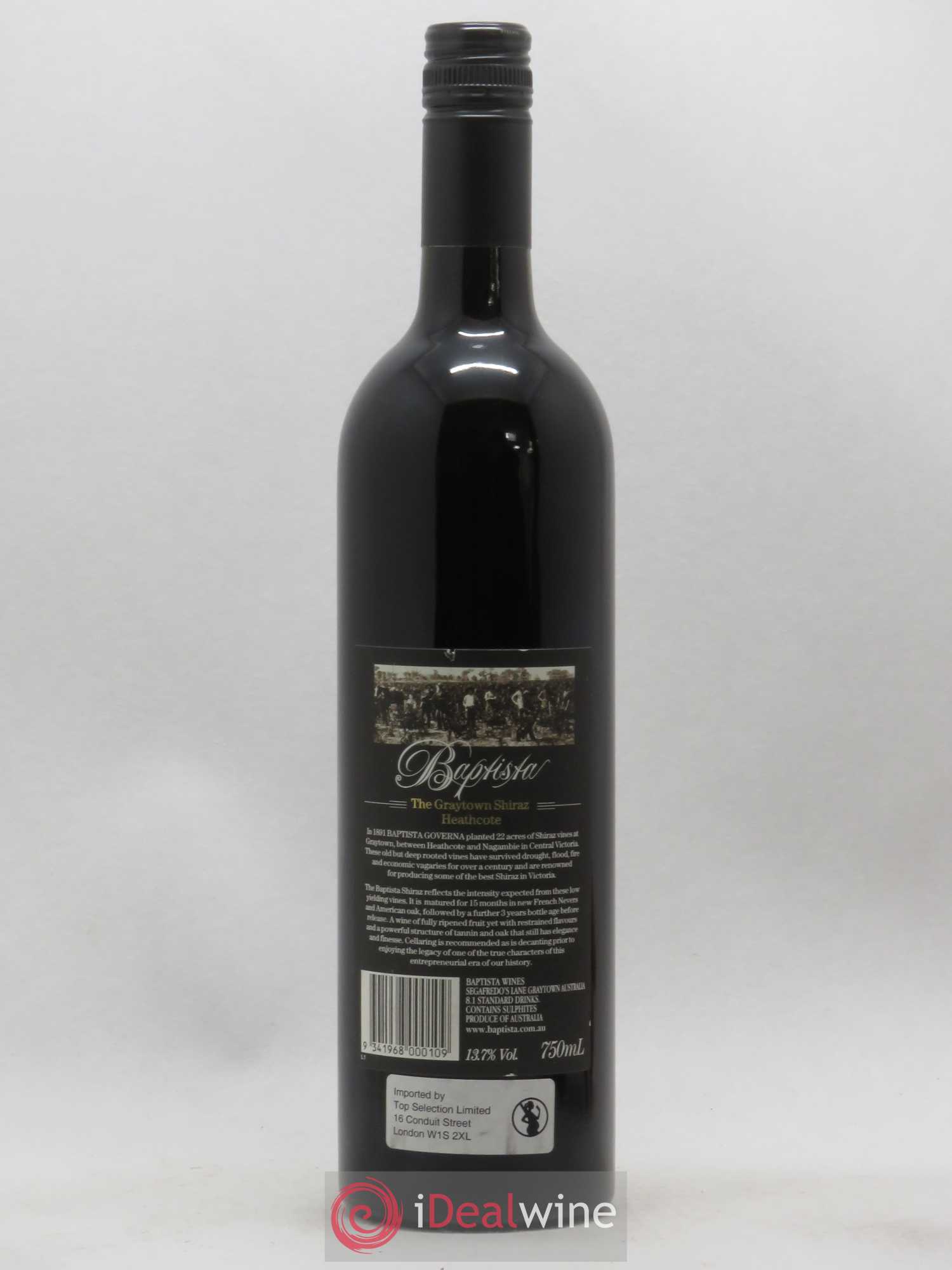 Australie Baptista Heathcote Shiraz (sans prix de réserve) 2002 - Posten von 1 Flasche - 1