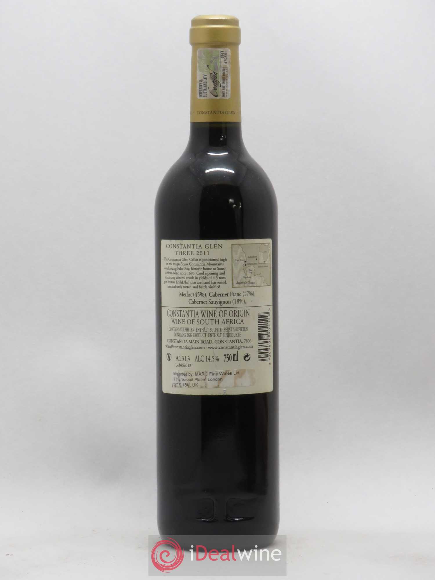 Afrique du Sud Constantia Glen Three (sans prix de réserve) 2011 - Posten von 1 Flasche - 1