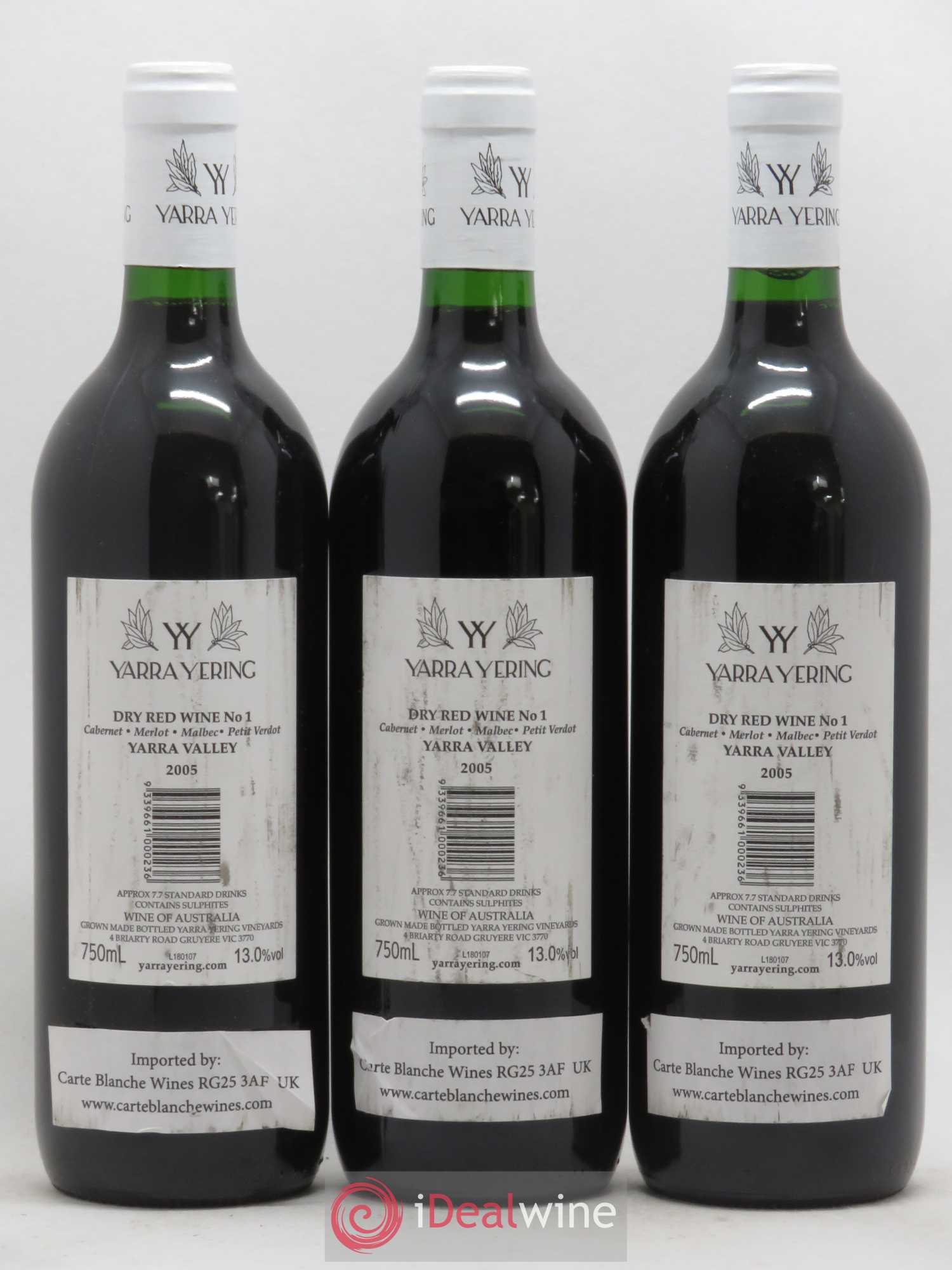 Australie Yarra Yering Dry Red No 1 Yarra Valley 2005 - Posten von 3 Flaschen - 1