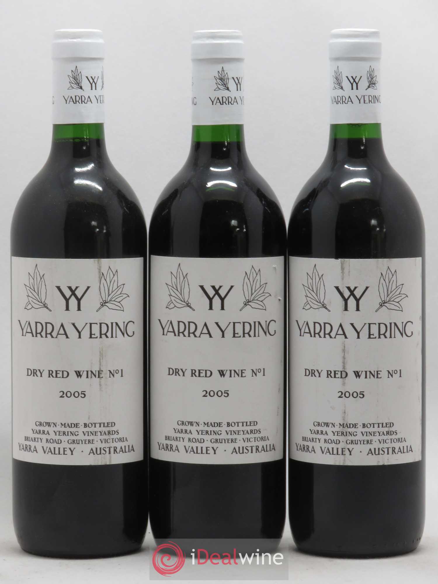 Australie Yarra Yering Dry Red No 1 Yarra Valley 2005 - Posten von 3 Flaschen - 0