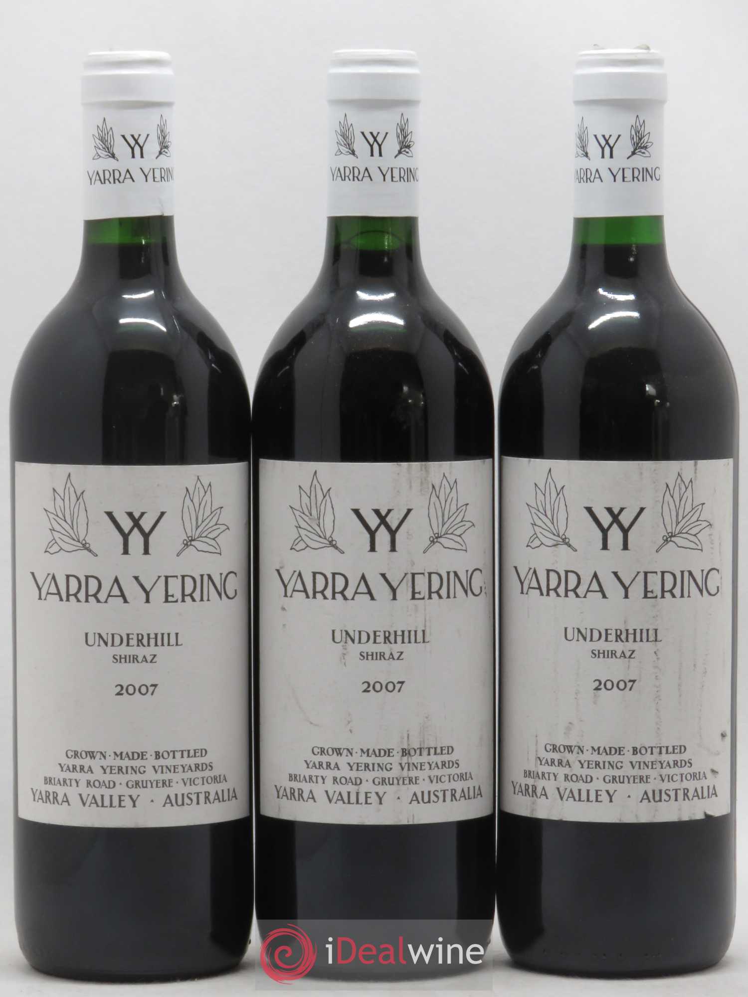 Australie Yarra Yering Dry Red Underhill Shiraz Yarra Valley (sans prix de réserve) 2005 - Posten von 3 Flaschen - 0
