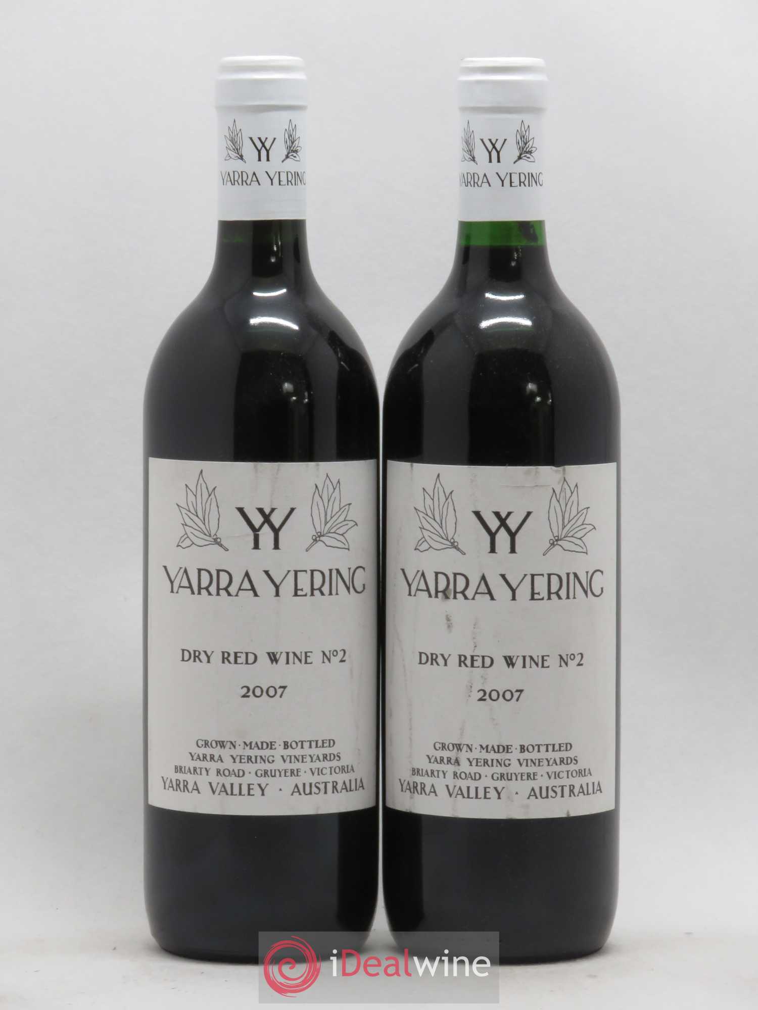 Australie Yarra Yering Dry Red No 2 Yarra Valley (sans prix de réserve) 2007 - Posten von 2 Flaschen - 0