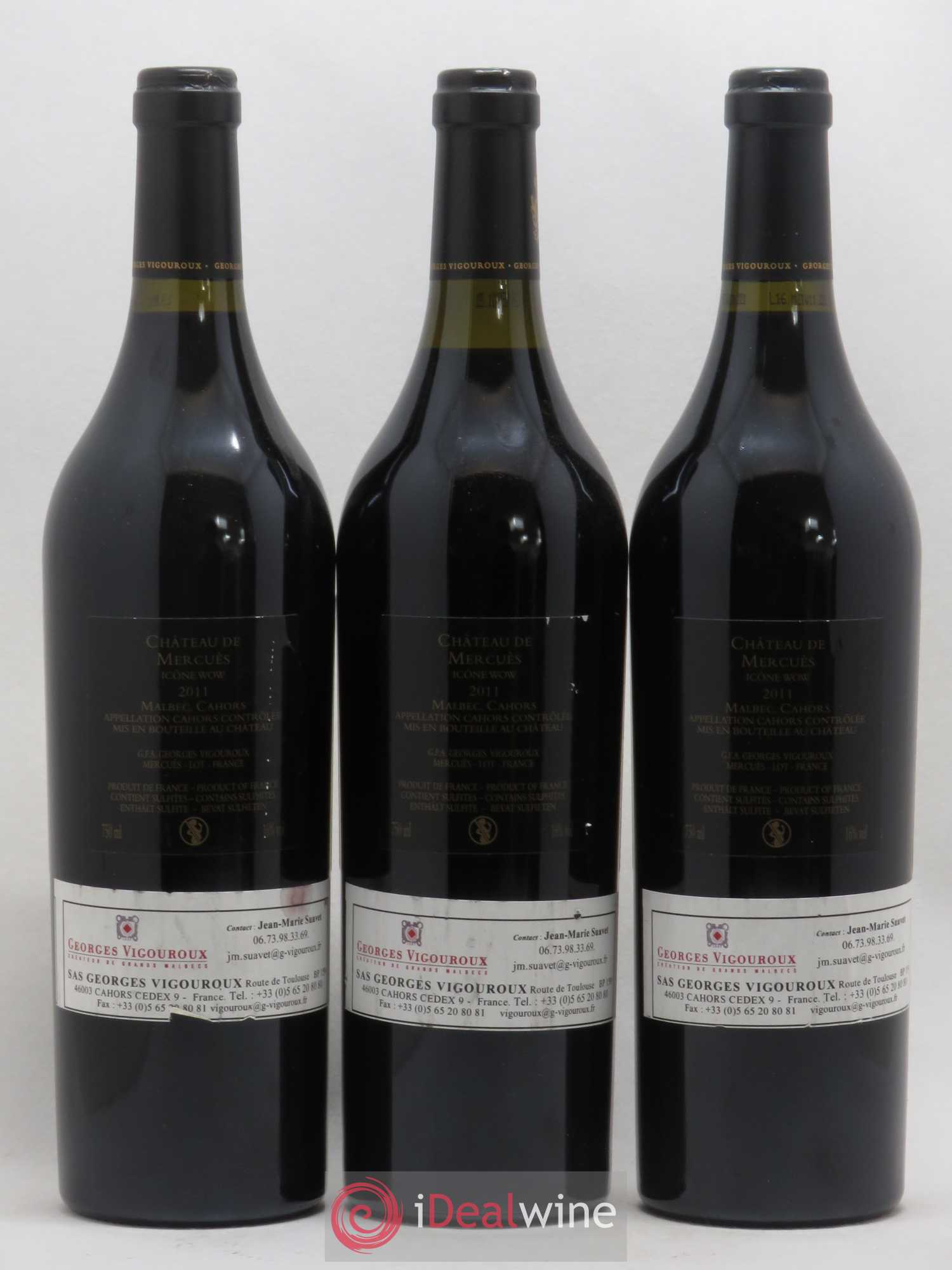 Cahors Château de Mercues (sans prix de réserve) 2011 - Posten von 3 Flaschen - 1