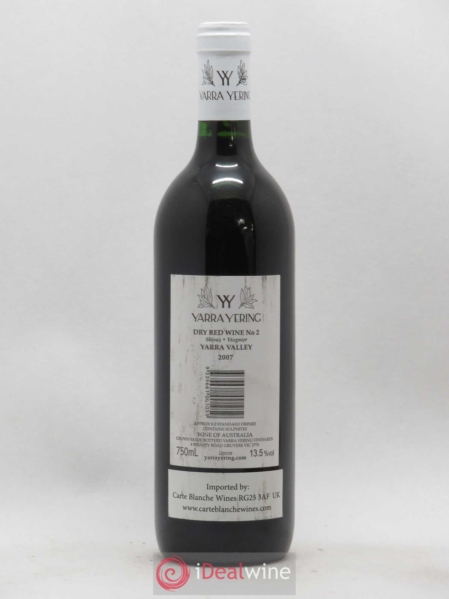 Australie Yarra Yering Dry Red No 2 Yarra Valley (sans prix de réserve) 2007 - Posten von 1 Flasche - 1
