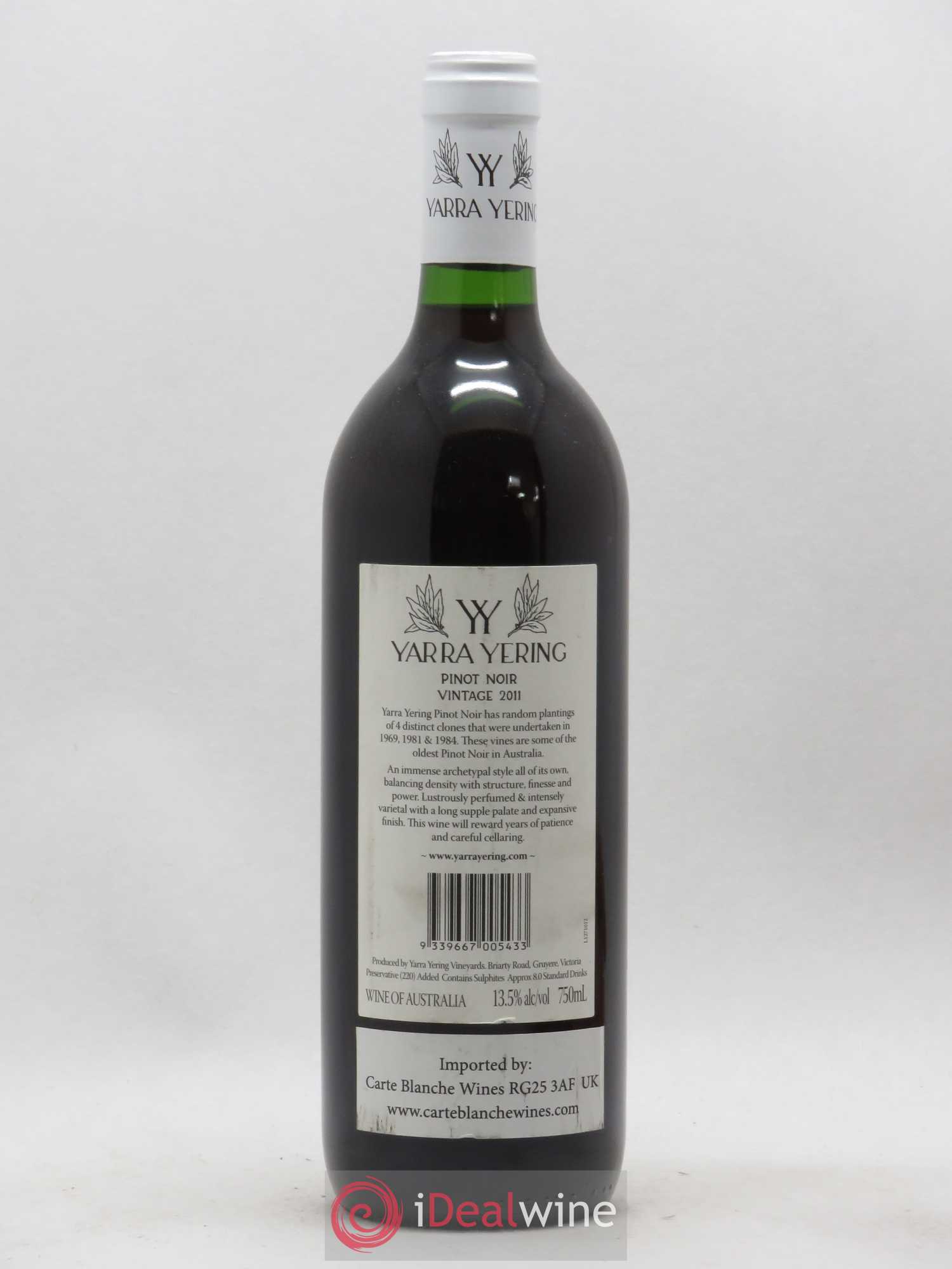 Australie Yarra Yering Pinot Noir Yarra Valley (sans prix de réserve) 2011 - Posten von 1 Flasche - 1