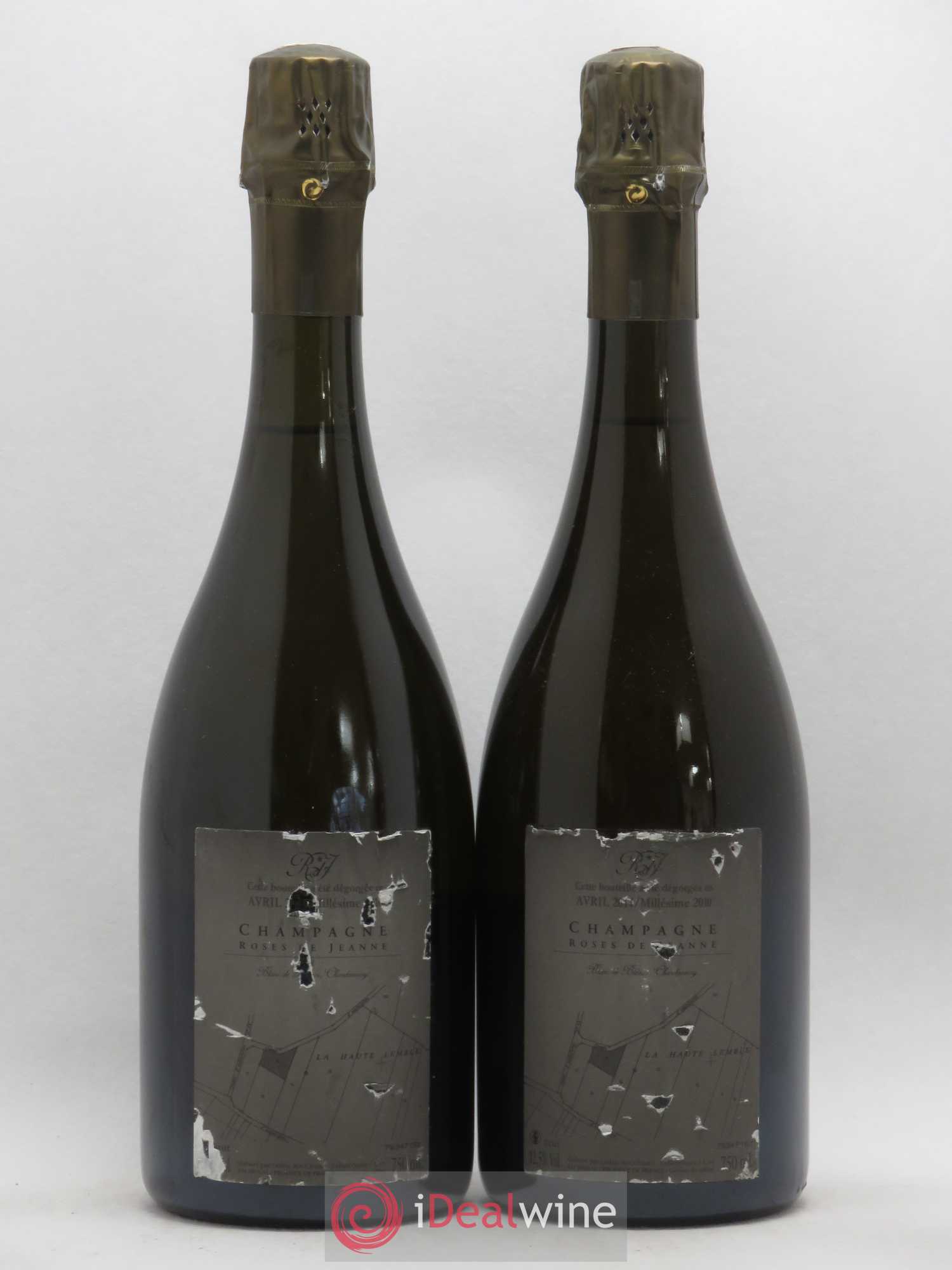 Champagne La Haute Lemblé Roses de Jeanne Blanc de Blancs 2010 - Lot de 2 bouteilles - 1