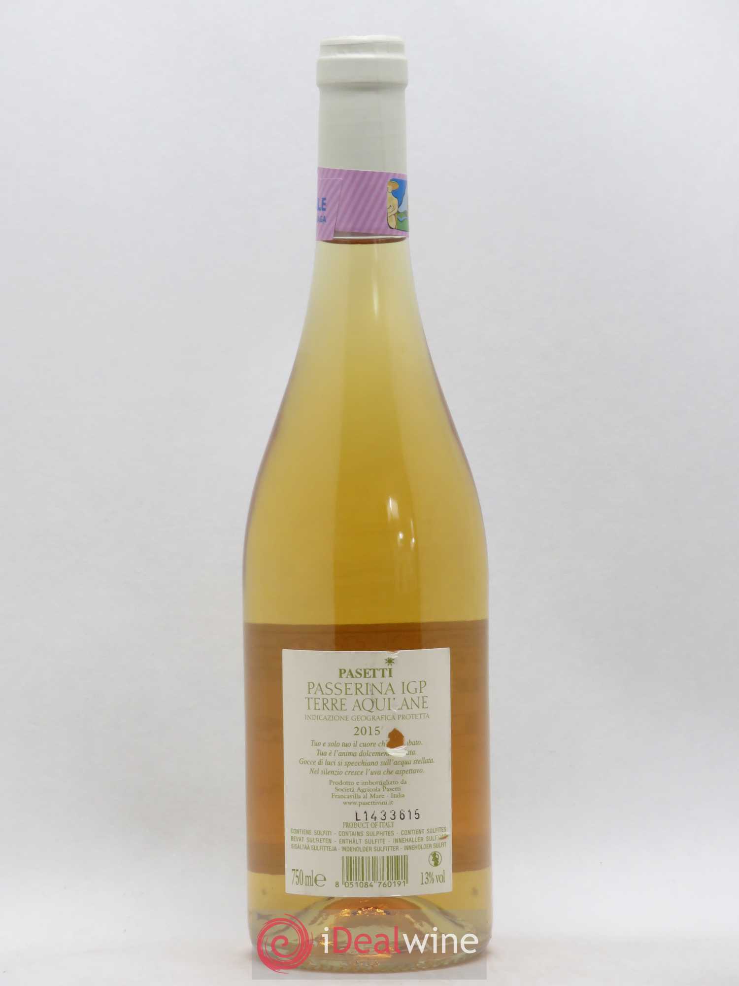 IGP Sicile Paseti Passerina Terre Aquilane (no reserve) 2015 - Lot of 1 bottle - 1
