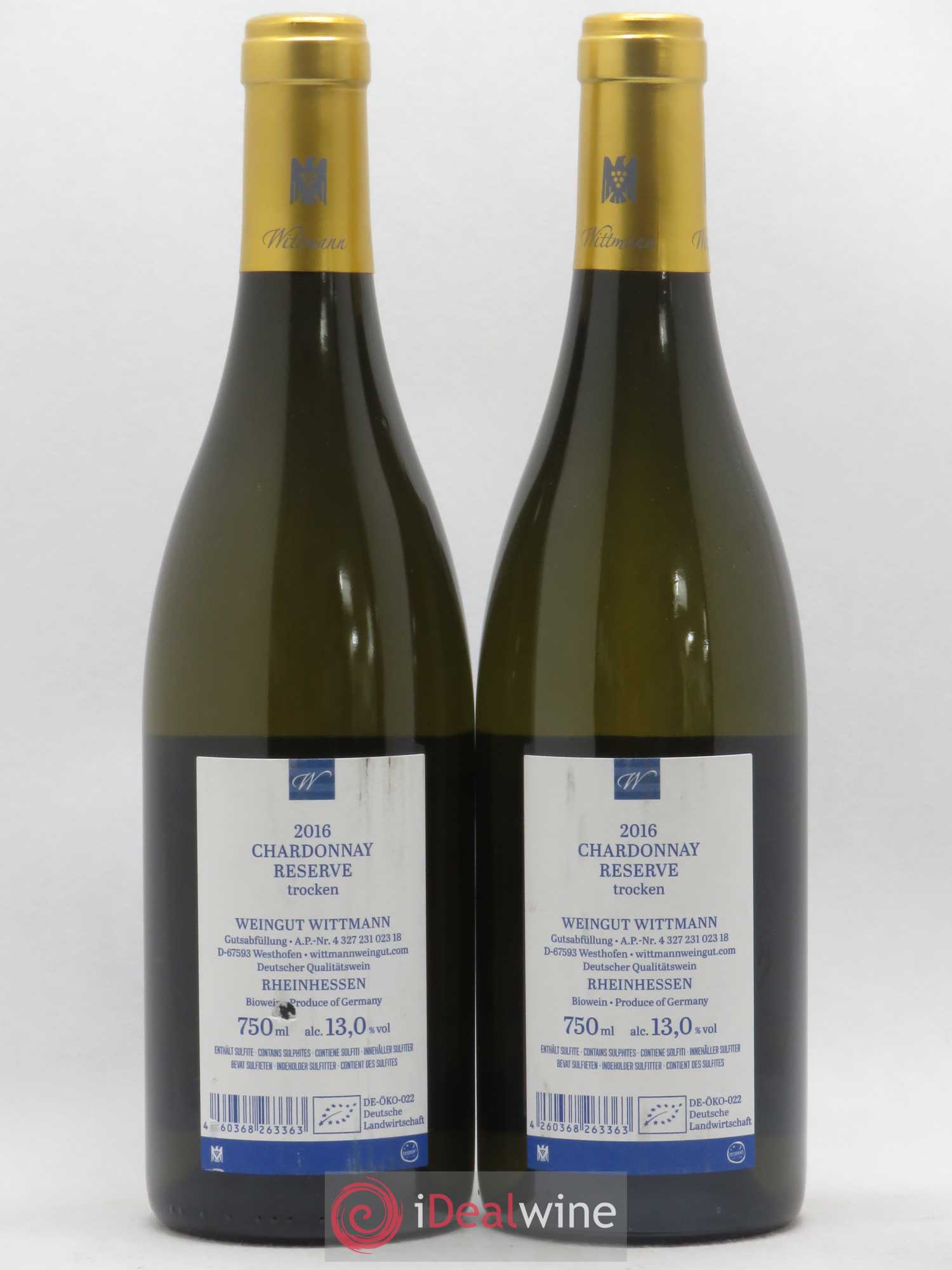 Allemagne Rheinhessen Wittmann Chardonnay (sans prix de réserve) 2016 - Posten von 2 Flaschen - 1