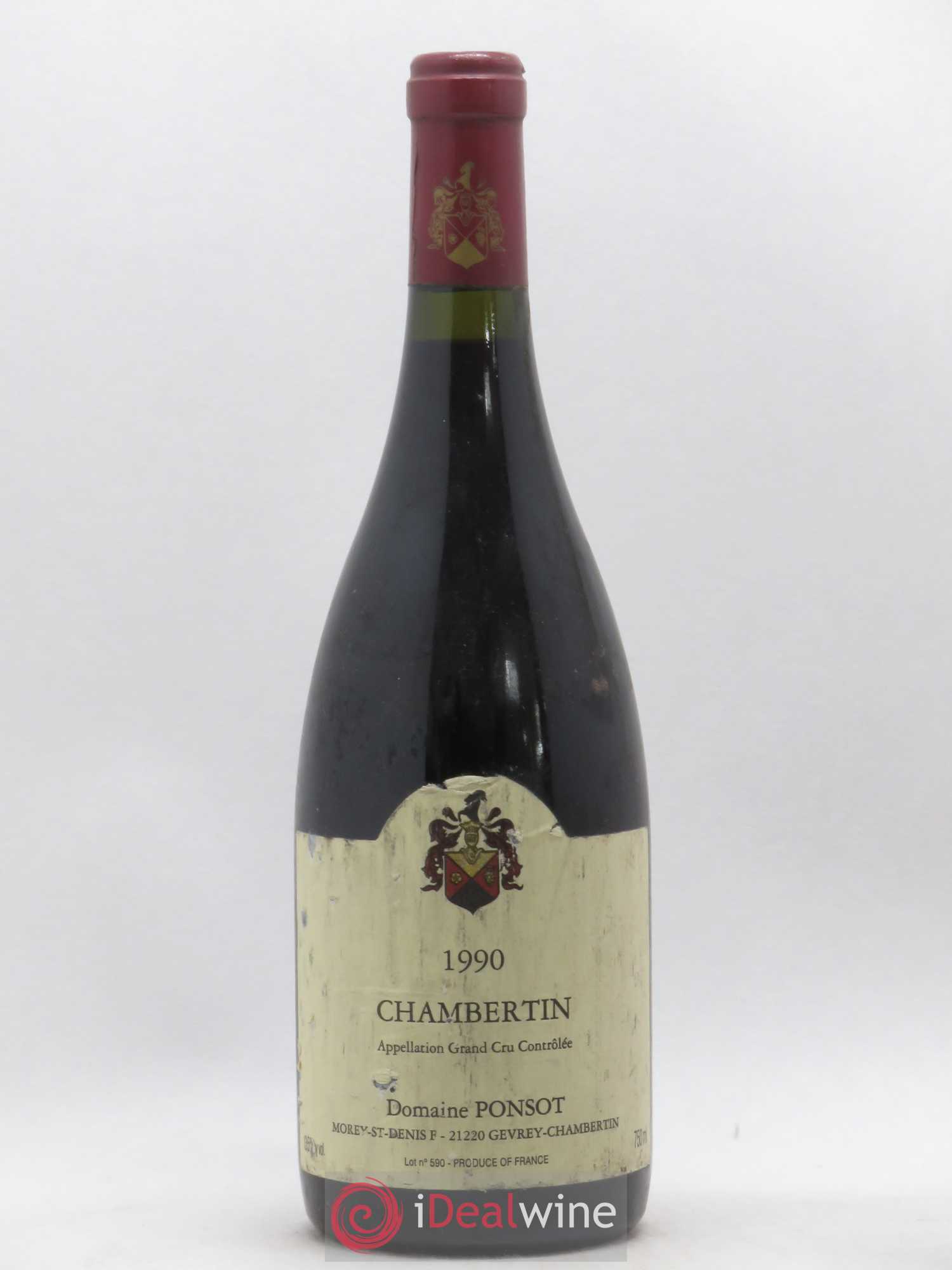 Chambertin Grand Cru Ponsot (Domaine) 1990 - Lot de 1 bouteille - 0
