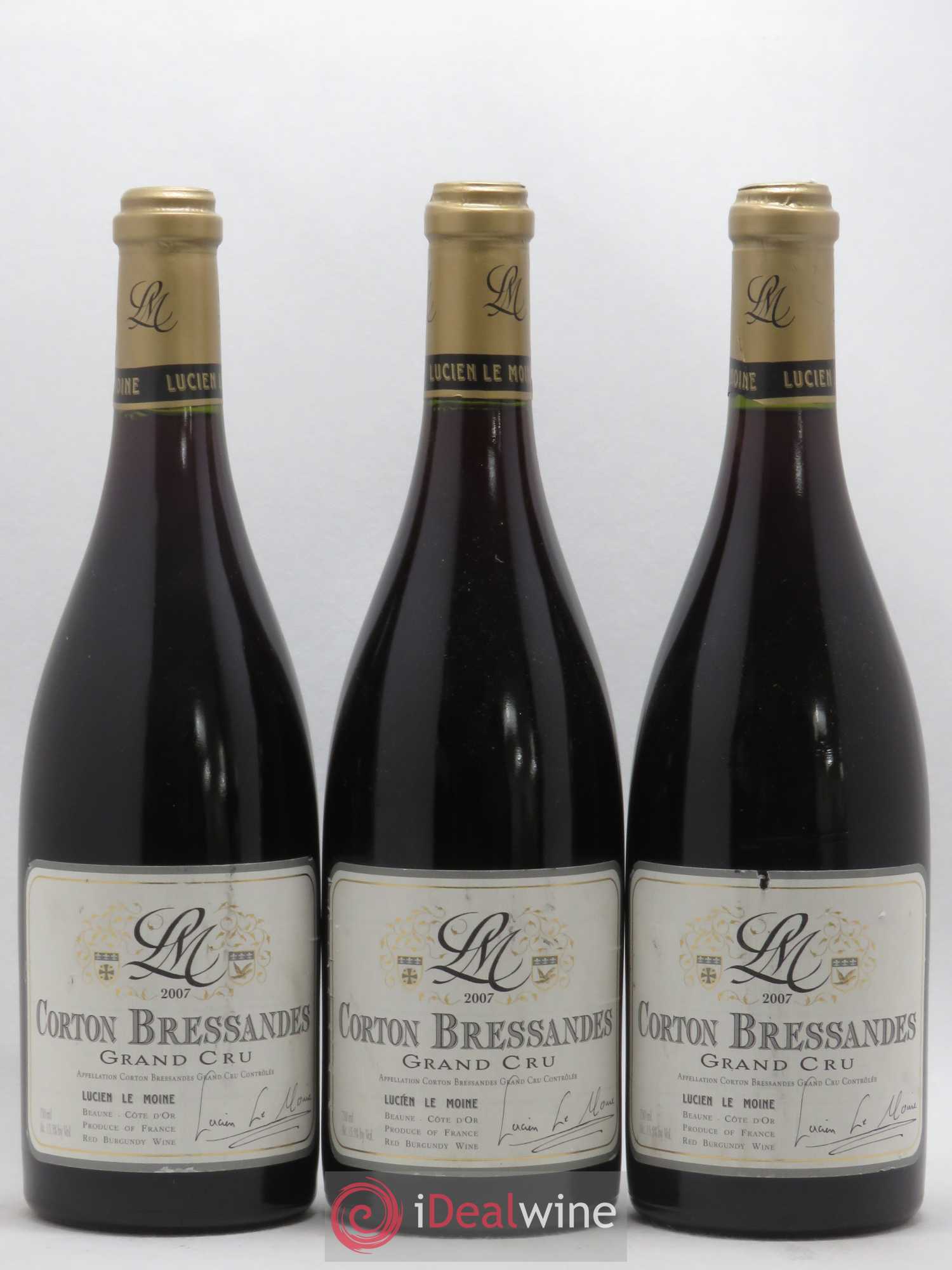Corton Grand Cru Bressandes Lucien Le Moine 2007 - Lot de 3 bouteilles - 0
