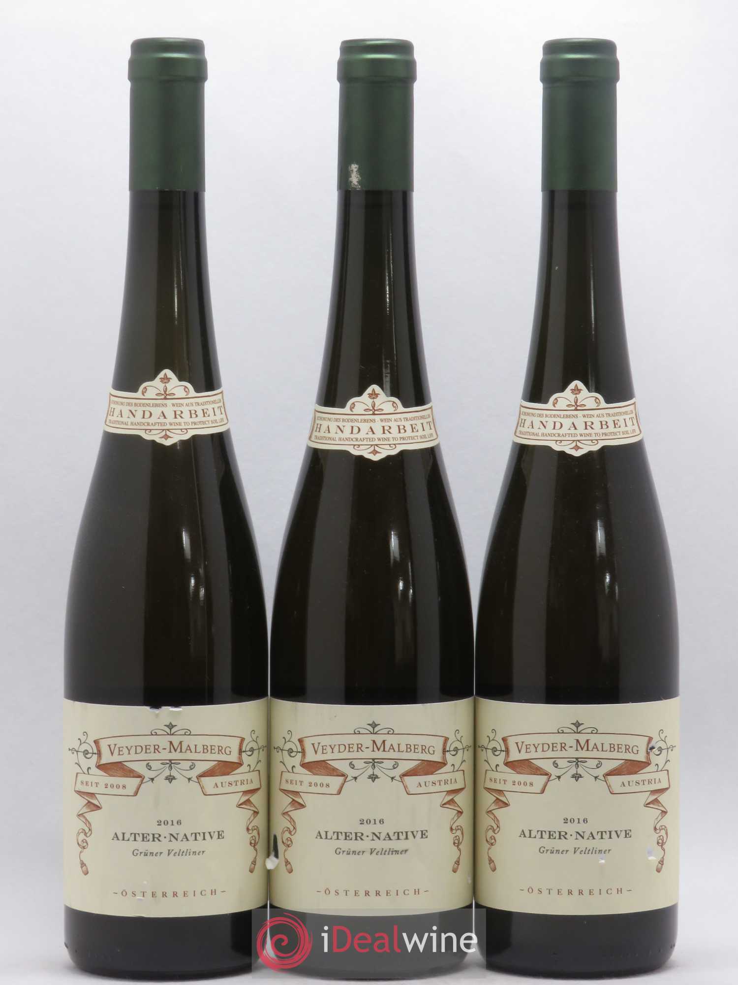 Autriche Veyder Malberg Alter Native Gruner Veltliner (sans prix de réserve) 2016 - Posten von 3 Flaschen - 0