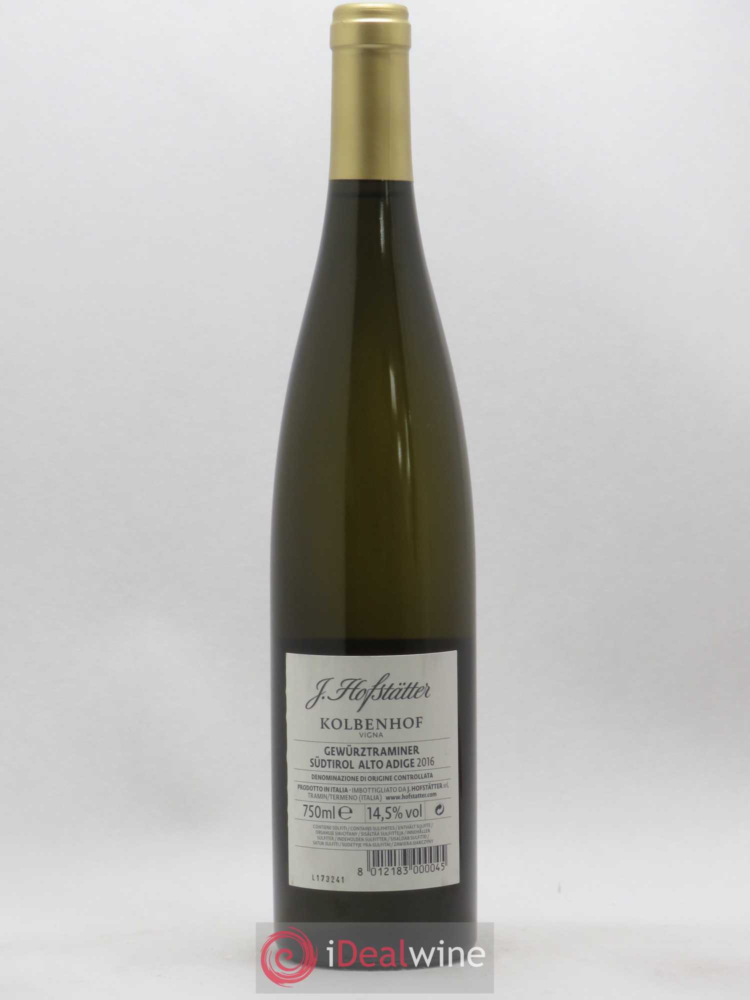 Italie DOC Sudtirol Alto Adige Hofstatter Gewurztraminer Kolbenhof (sans prix de réserve) 2016 - Lotto di 1 bottiglia - 1