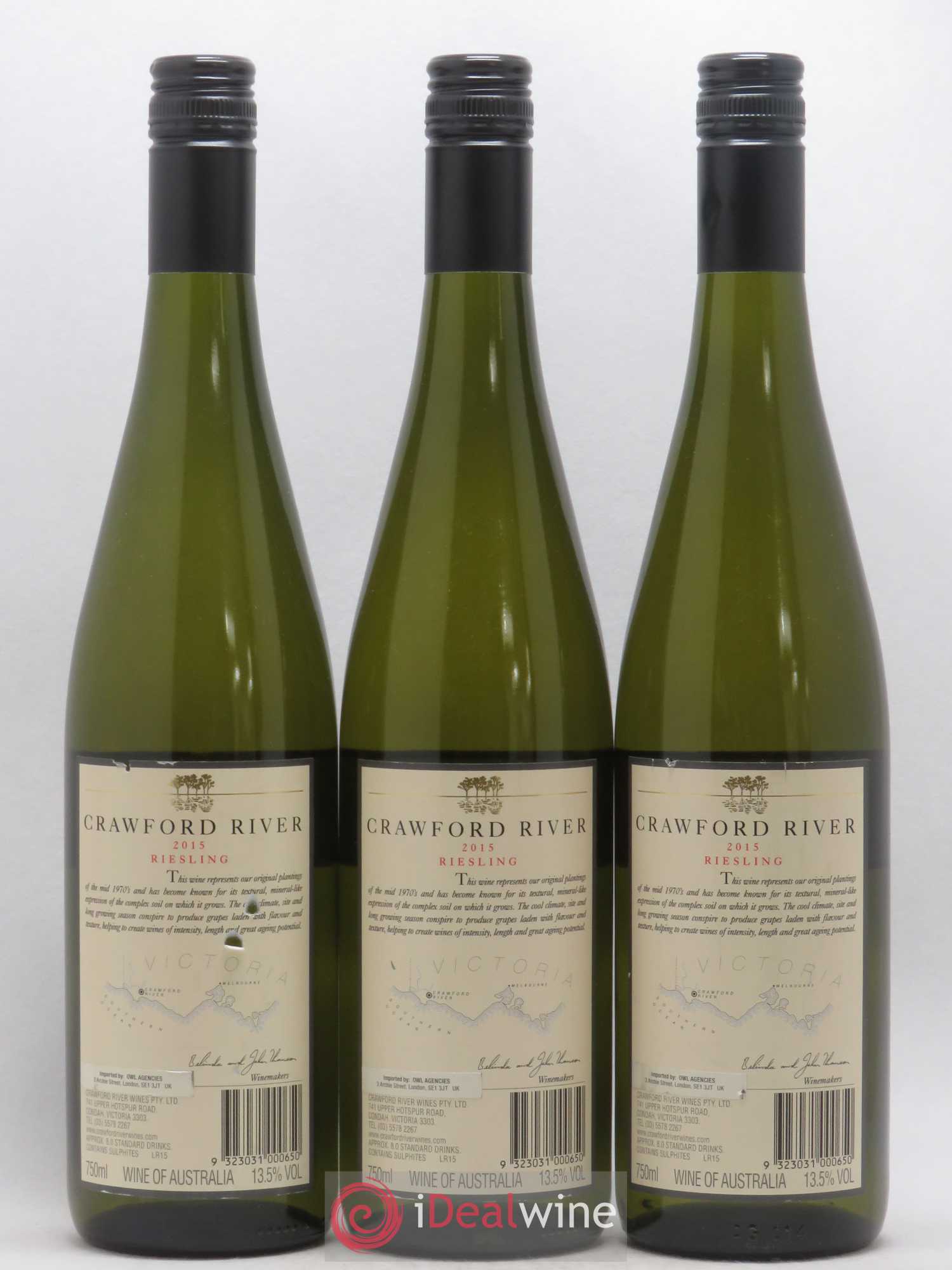 Australie Crawford River Riesling Victoria (sans prix de réserve) 2015 - Posten von 6 Flaschen - 2