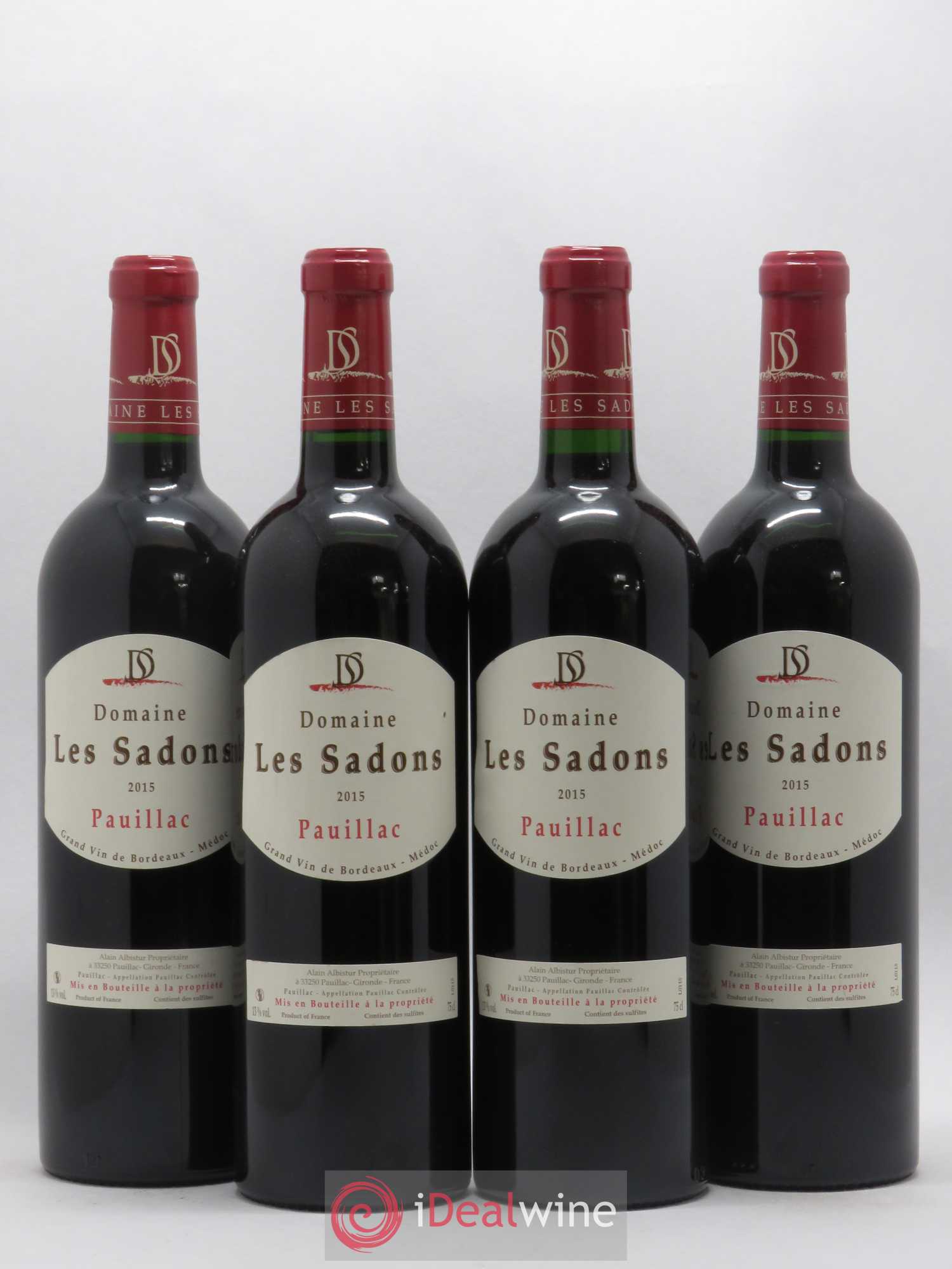 Pauillac Domaine Les Sadons (sans prix de réserve) 2015 - Posten von 4 Flaschen - 0