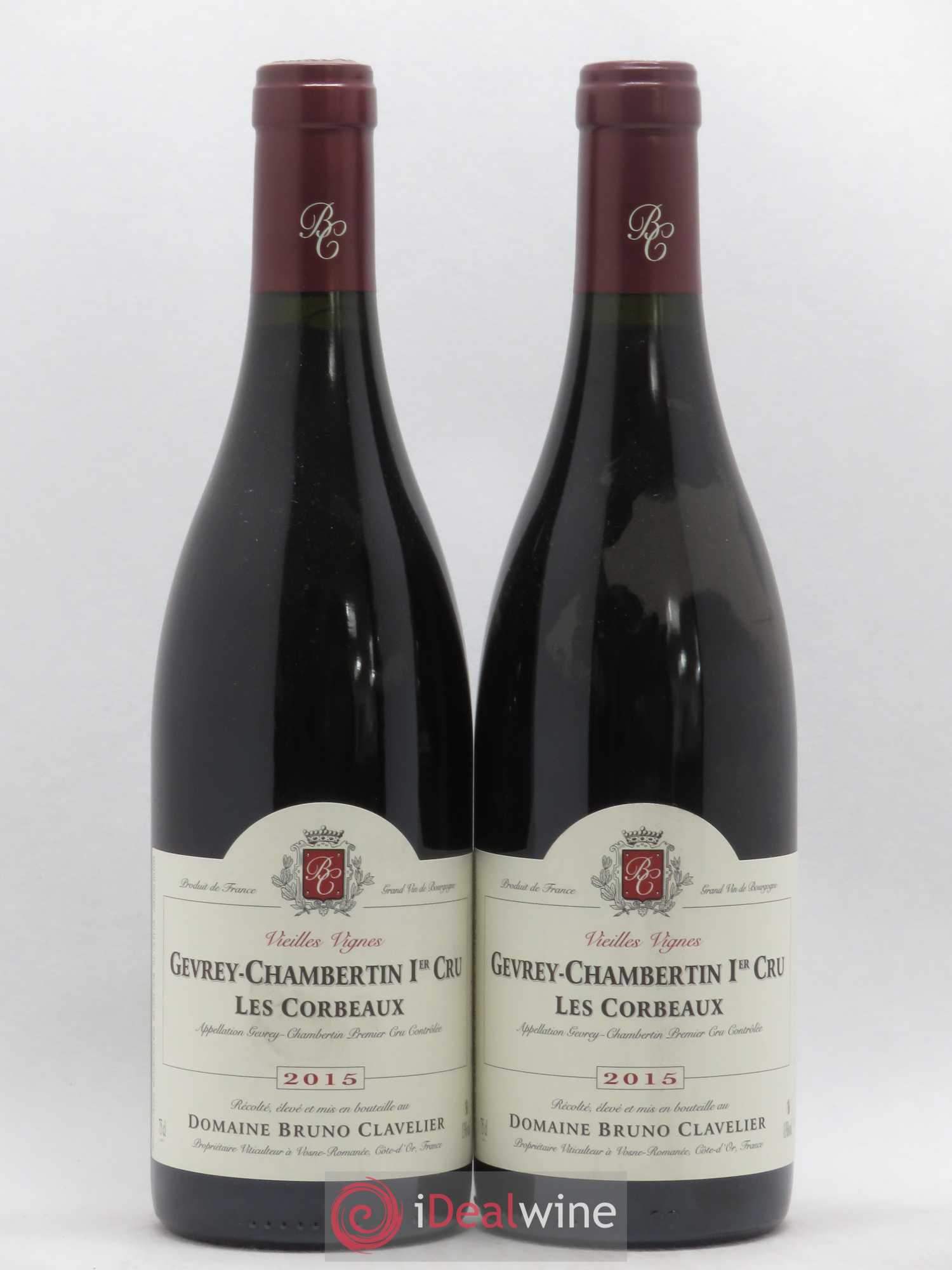 Gevrey-Chambertin 1er Cru Les Corbeaux Vieilles Vignes Bruno Clavelier 2015 - Lot de 2 bouteilles - 0