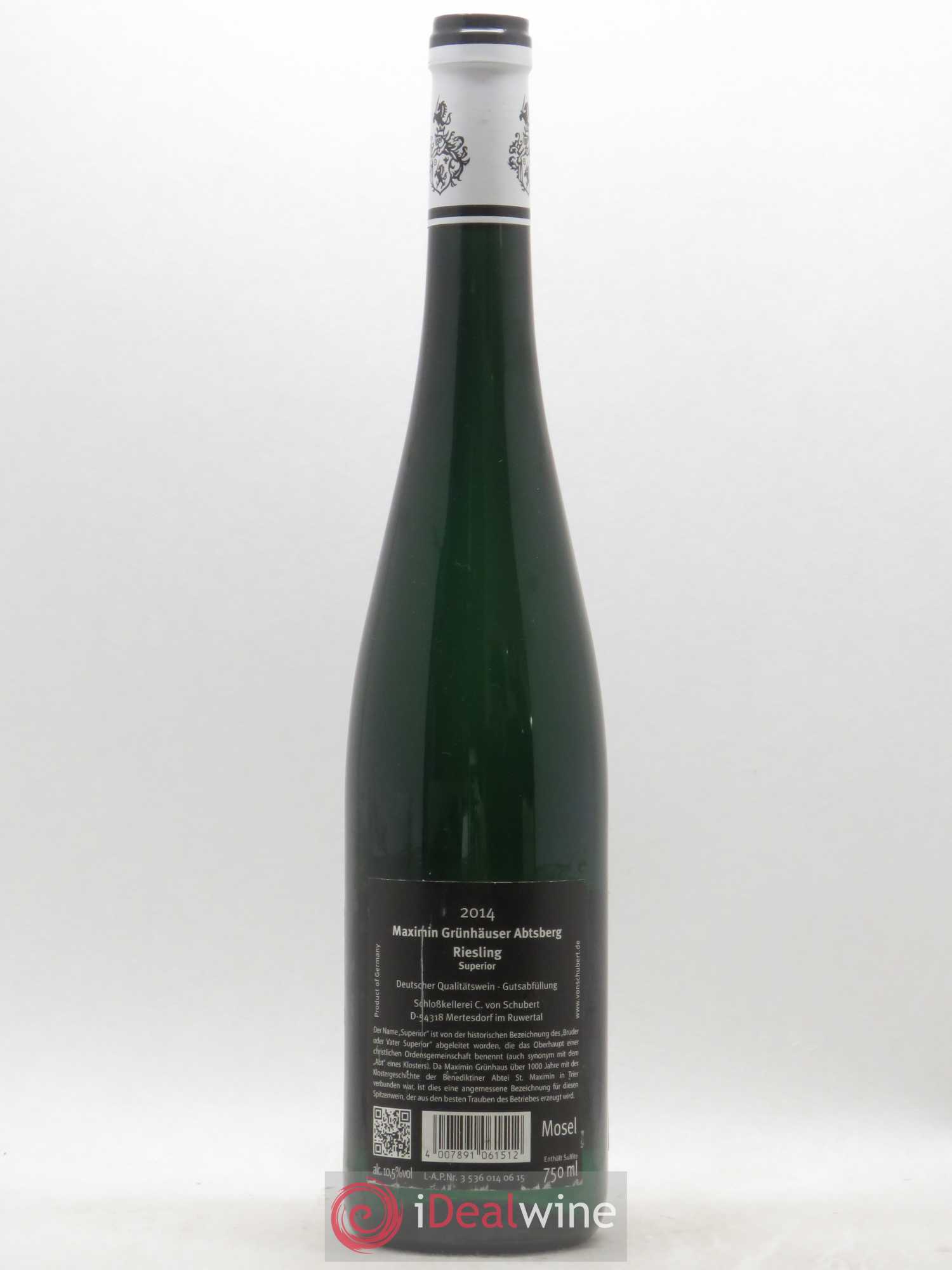 Riesling Carl von Schubert Maximin Grunhauser Abtsberg Riesling Superior (sans prix de réserve) 2014 - Lot de 1 bouteille - 1