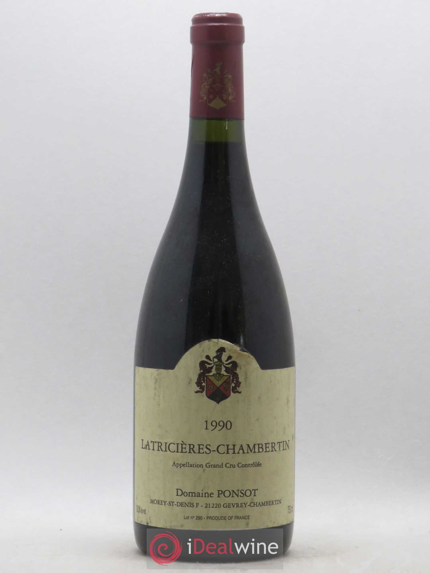 Latricières-Chambertin Grand Cru Ponsot (Domaine) 1990 - Lot de 1 bouteille - 0