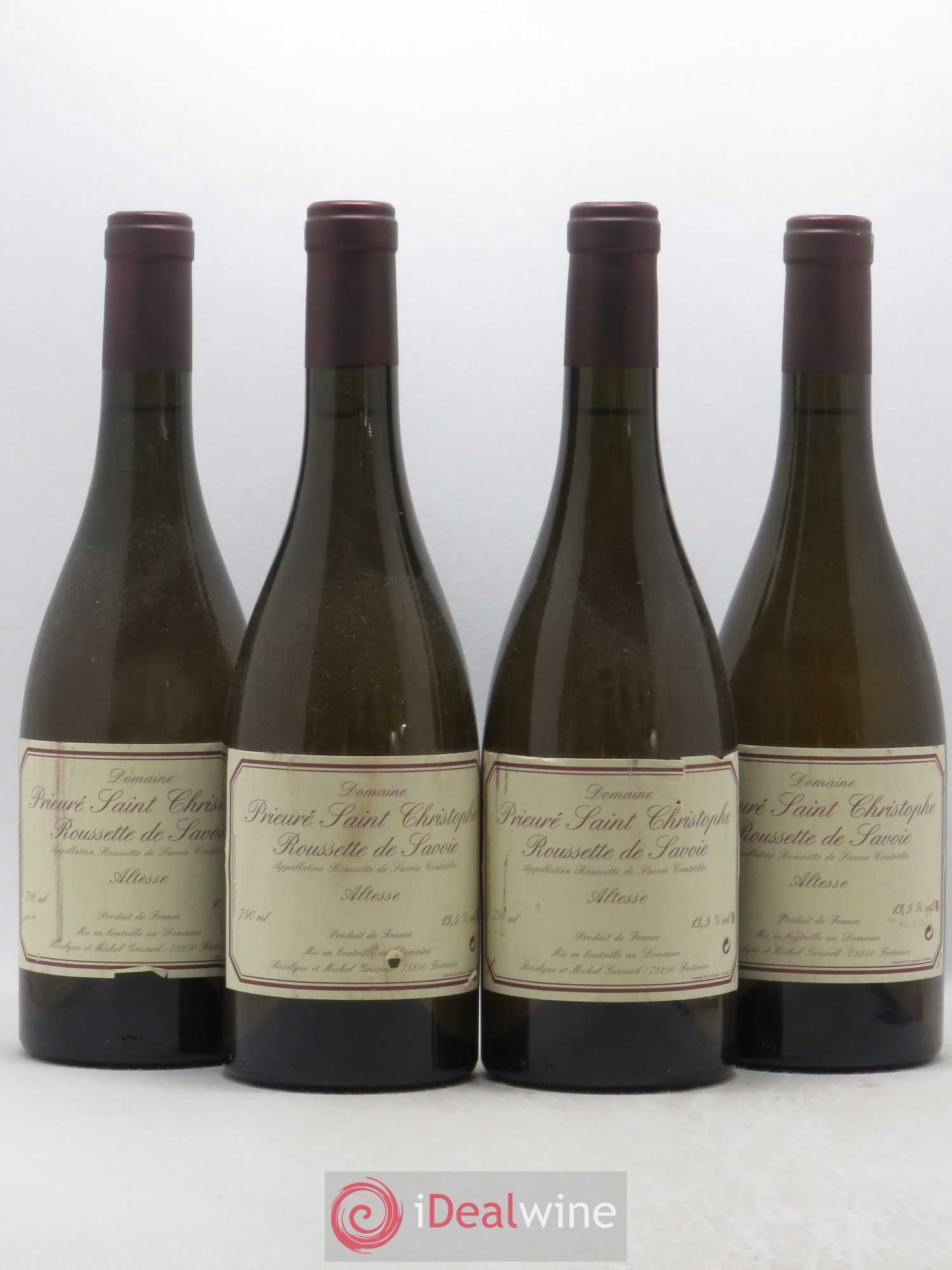 Divers Roussette de Savoie Altesse Domaine Prieuré Saint-Christophe 2010 - Posten von 4 Flaschen - 0