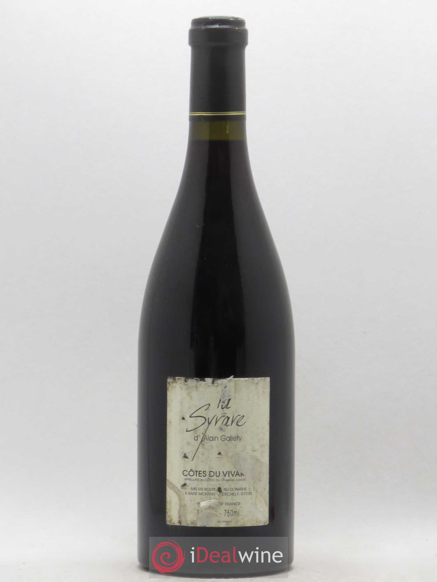 Côtes du Vivarais La Syrare Gallety (Domaine) (sans prix de réserve) 2003 - Lot de 1 bouteille - 1