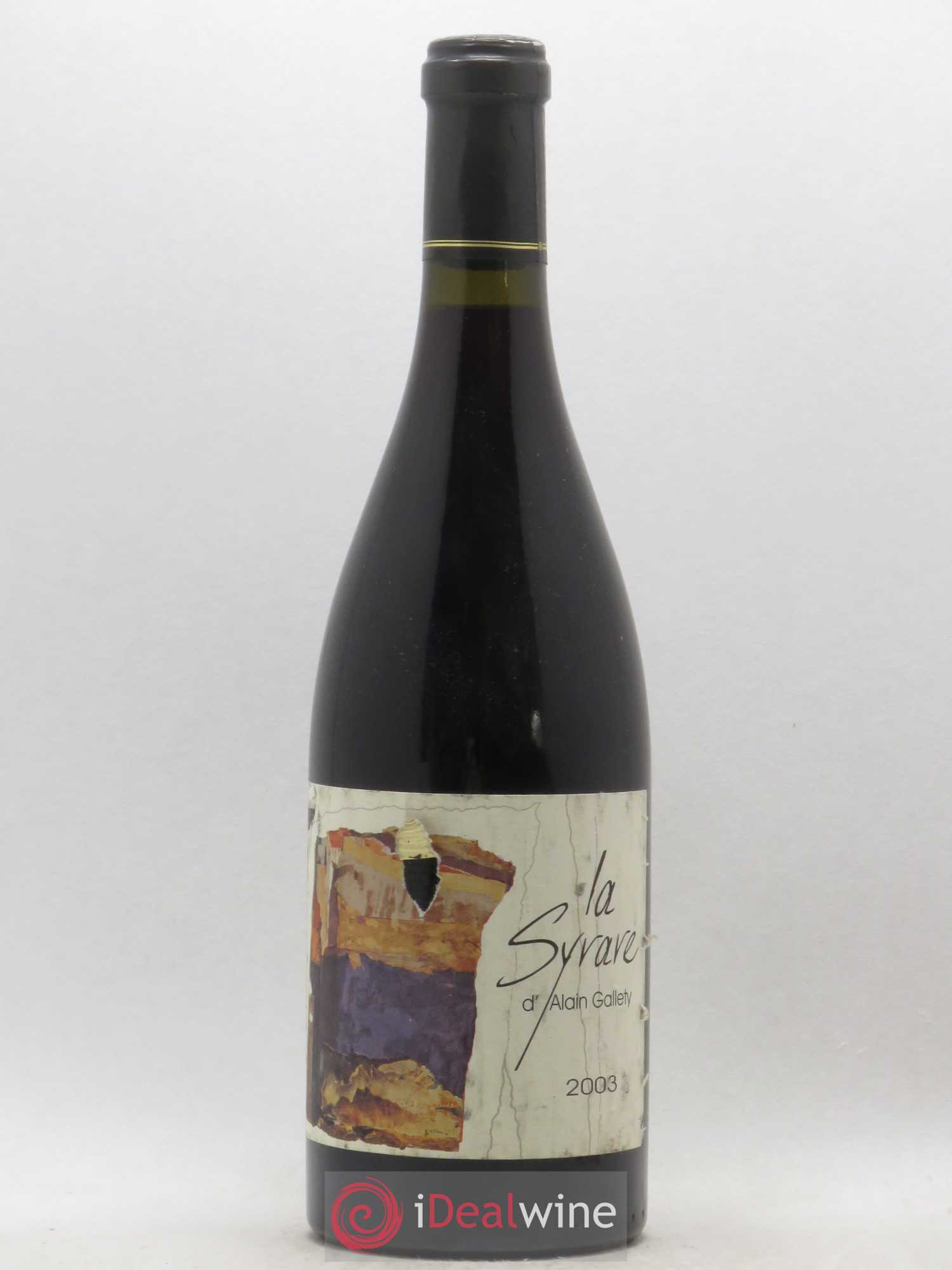 Côtes du Vivarais La Syrare Gallety (Domaine) (sans prix de réserve) 2003 - Lot de 1 bouteille - 0