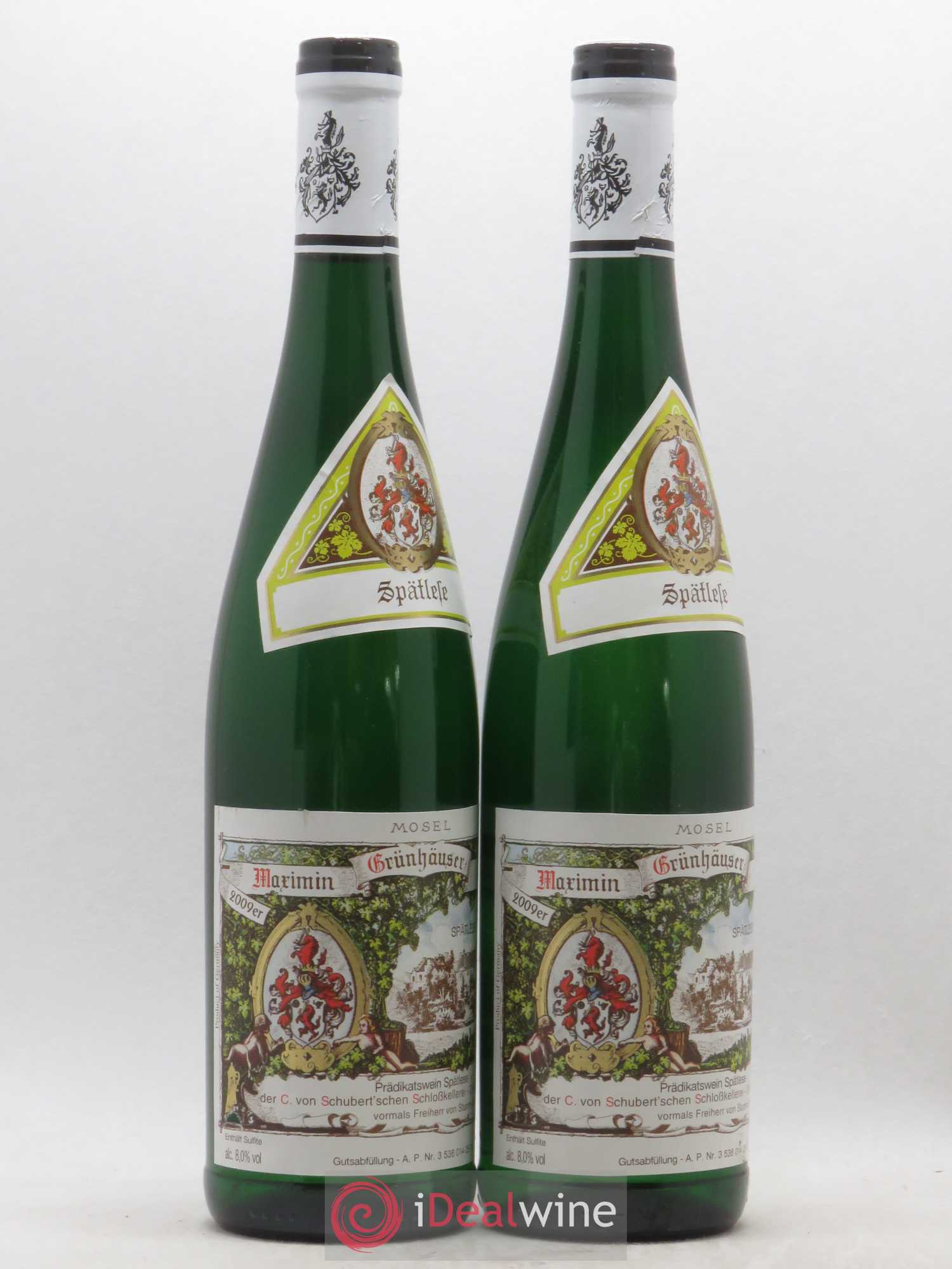 Riesling Mosel Schubert Maximin Grunhauser Abtsberg Riesling Spatlese (sans prix de réserve) 2009 - Posten von 2 Flaschen - 1