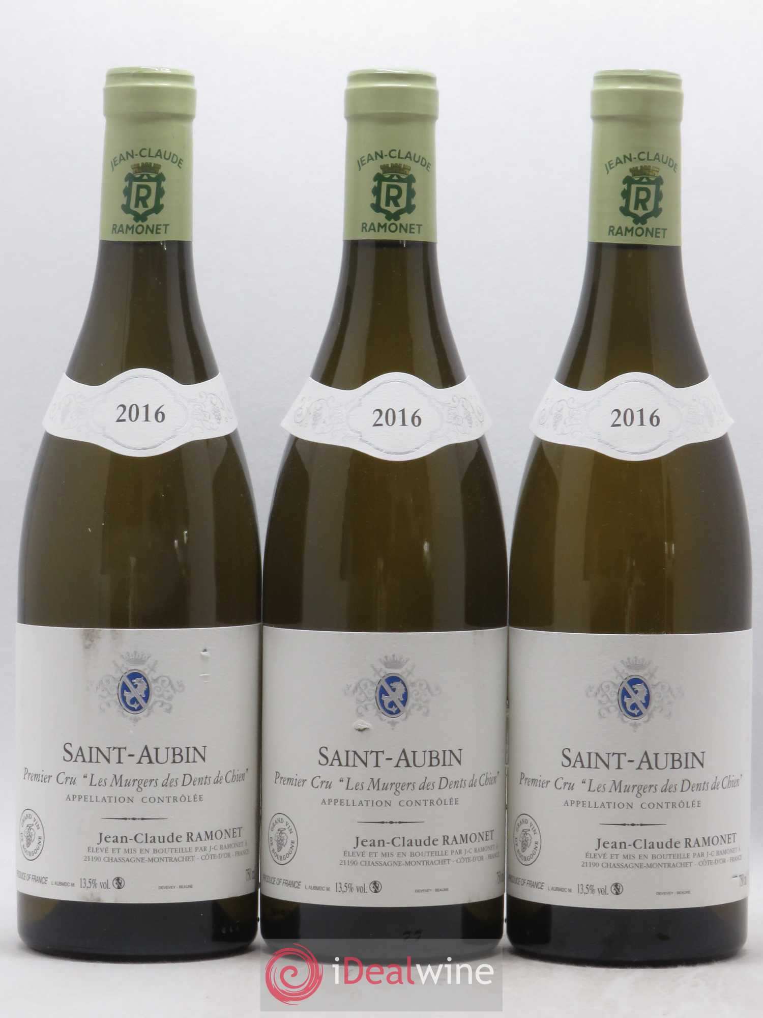 Saint-Aubin 1er Cru Les Murgers Des Dents De Chein Jean-Claude Ramonet (sans prix de réserve) 2016 - Posten von 3 Flaschen - 0