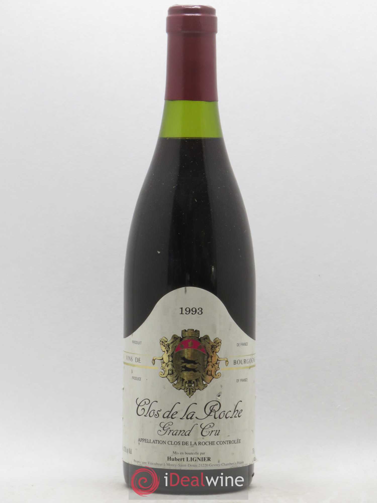 Clos de la Roche Grand Cru Hubert Lignier (Domaine) 1993 - Lot de 1 bouteille - 0