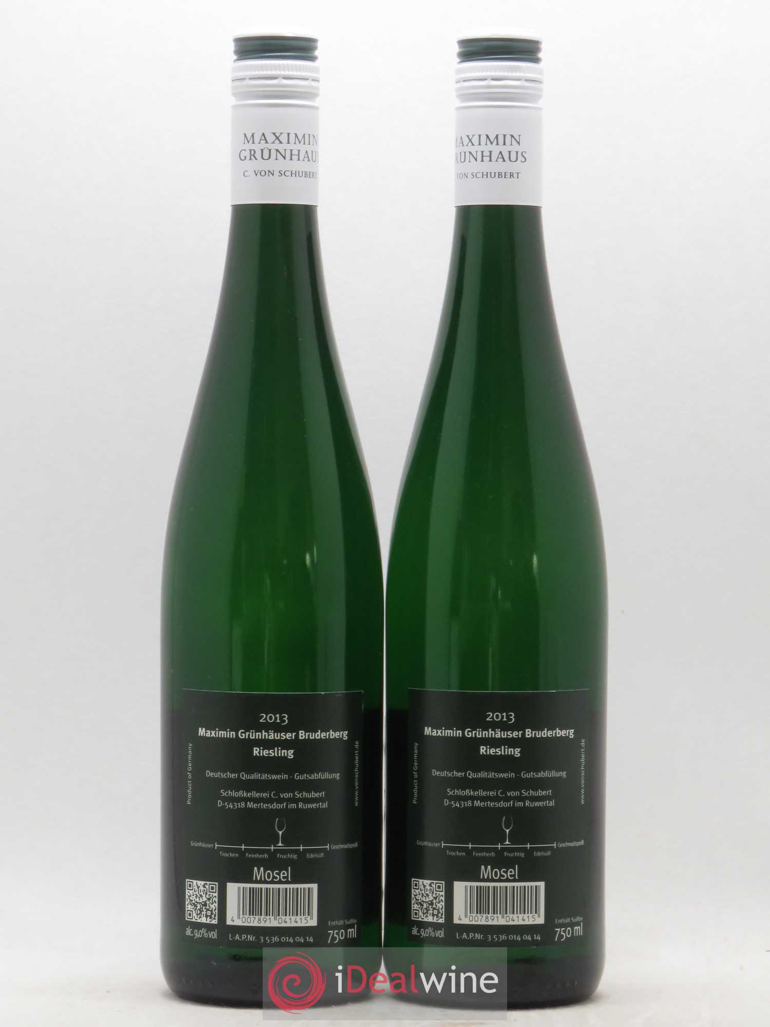 Riesling Carl von Schubert Maximin Grunhauser Bruderberg Riesling (sans prix de réserve) 2013 - Posten von 2 Flaschen - 1