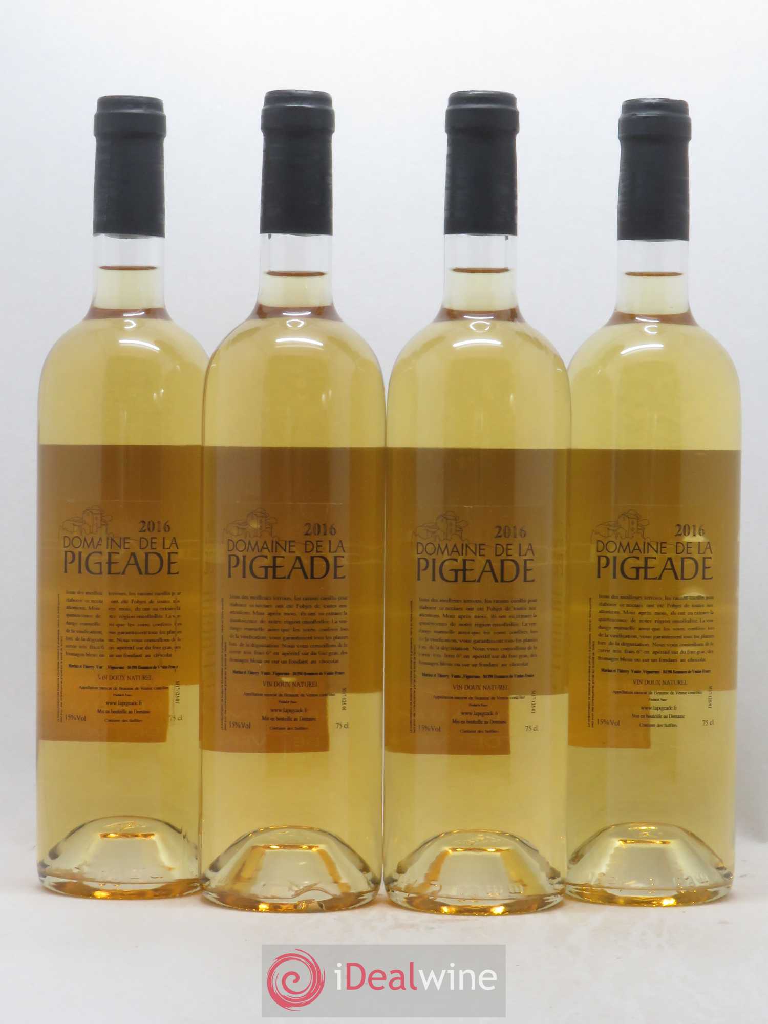 Muscat de Beaumes de Venise Domaine De La Pigeade (sans prix de réserve) 2016 - Lot de 4 bouteilles - 1