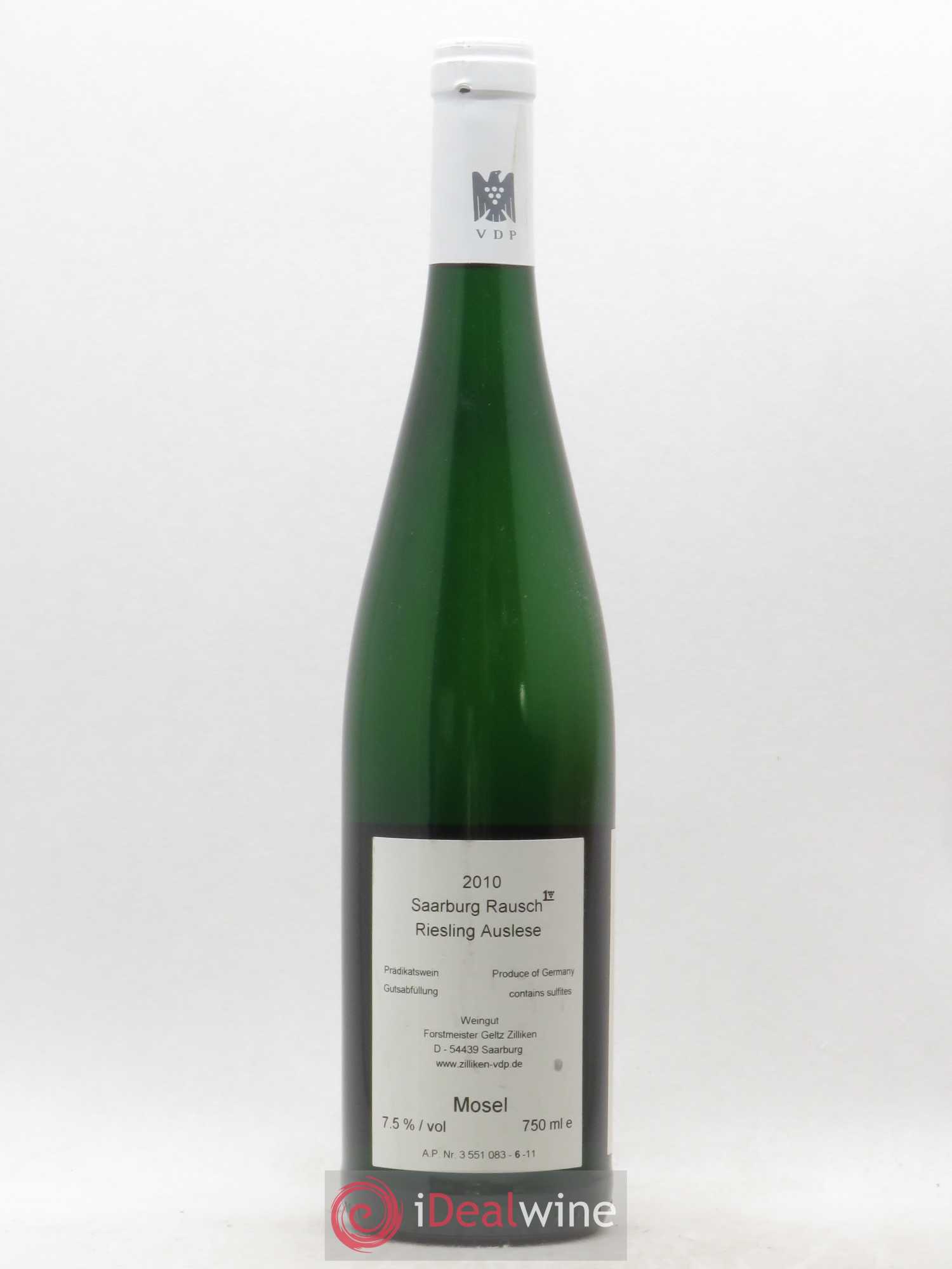Riesling VDP Mosel Forstmeister Geltz-Zilliken Saarburger Rausch Riesling Auslese (no reserve) 2010 - Lot of 1 bottle - 2