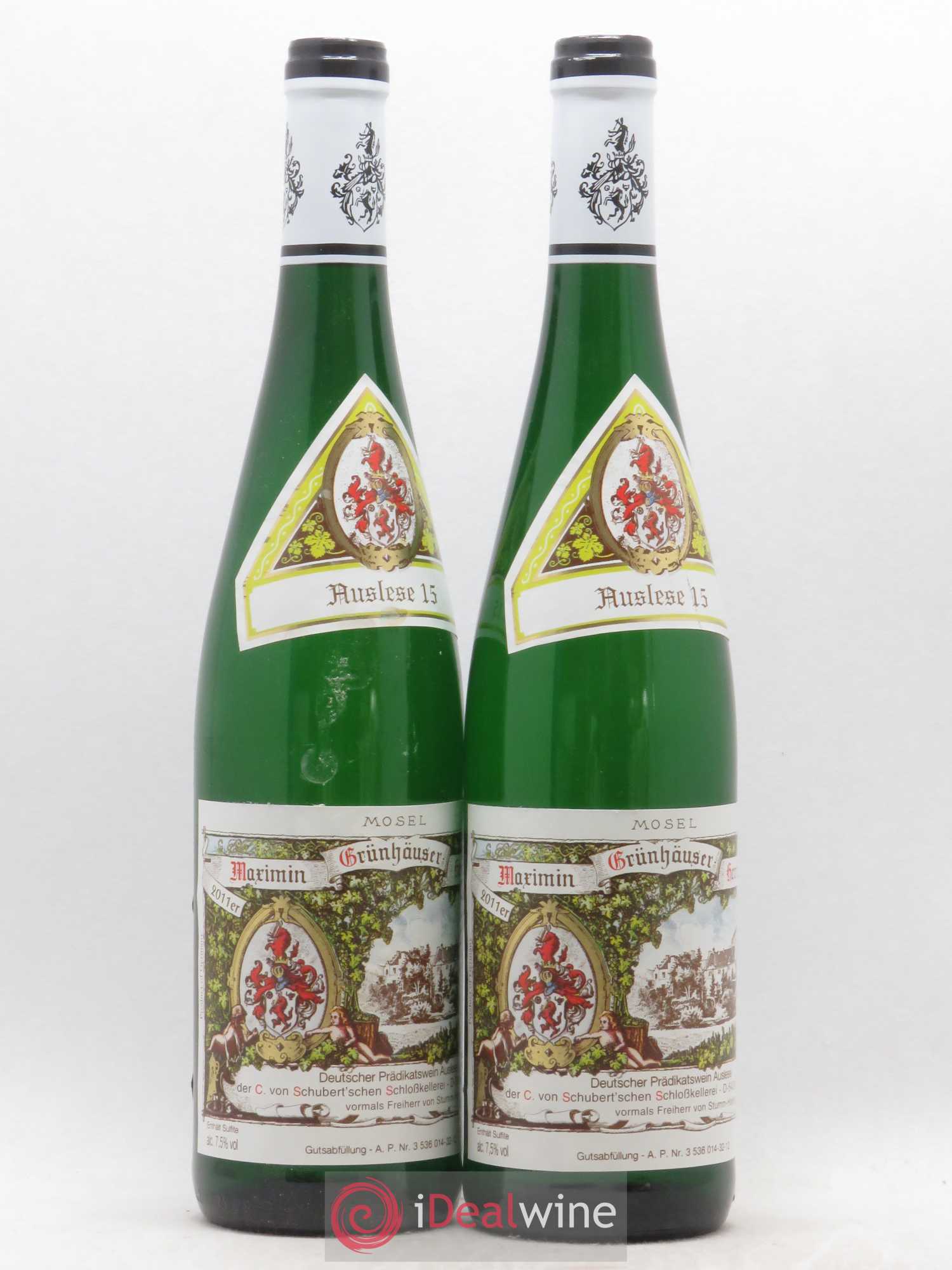 Riesling Carl von Schubert Maximin Grunhauser Herrenberg Riesling Nr 15 Auslese (sans prix de réserve) 2011 - Lotto di 2 bottiglie - 1