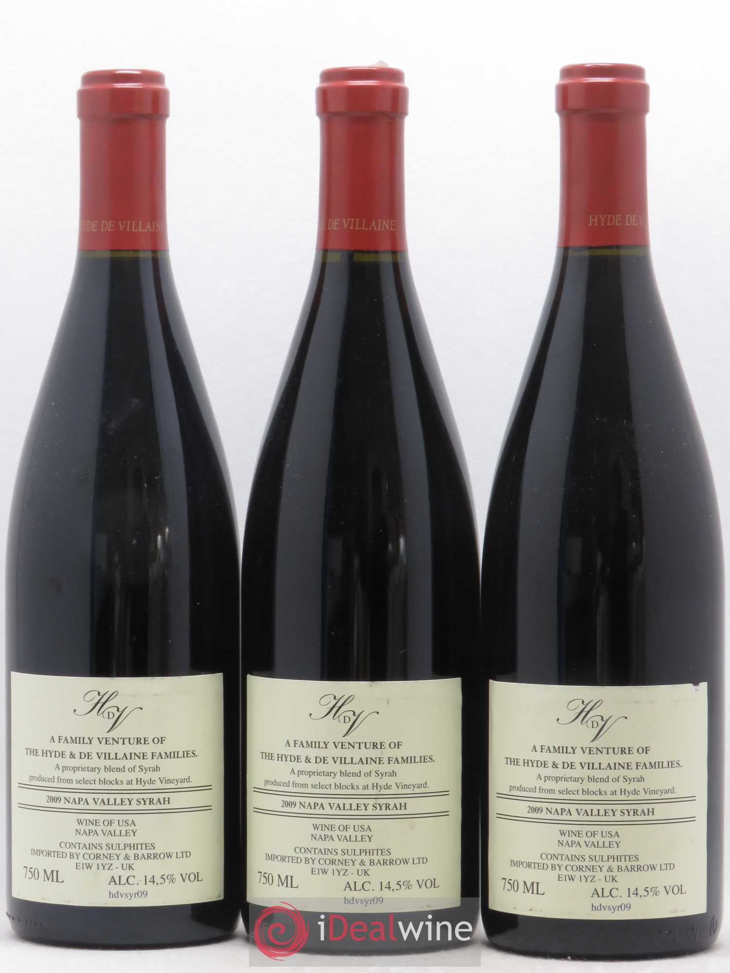 USA Napa Valley Californio Carneros Hyde Vineyard Syrah 2009 - Posten von 3 Flaschen - 1