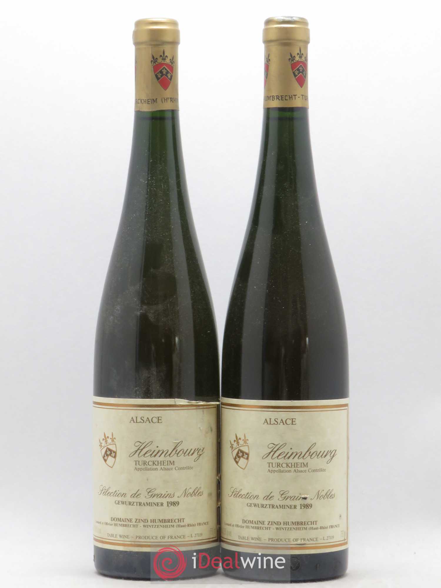 Alsace Gewurztraminer Sélection de Grains Nobles Zind-Humbrecht (Domaine) Heimbourg (sans prix de réserve) 1989 - Lotto di 2 bottiglie - 0