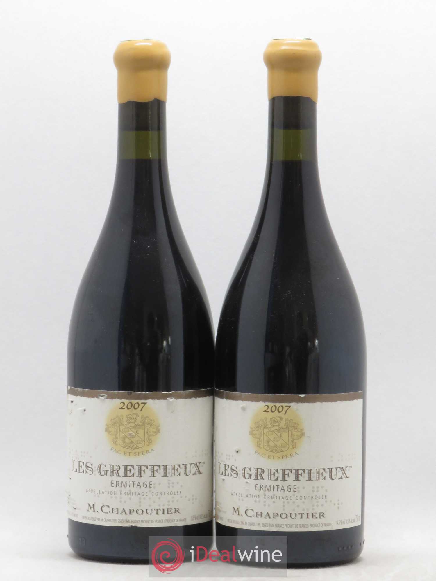 Hermitage Ermitage Les Greffieux Chapoutier 2007 - Lot de 2 bouteilles - 0