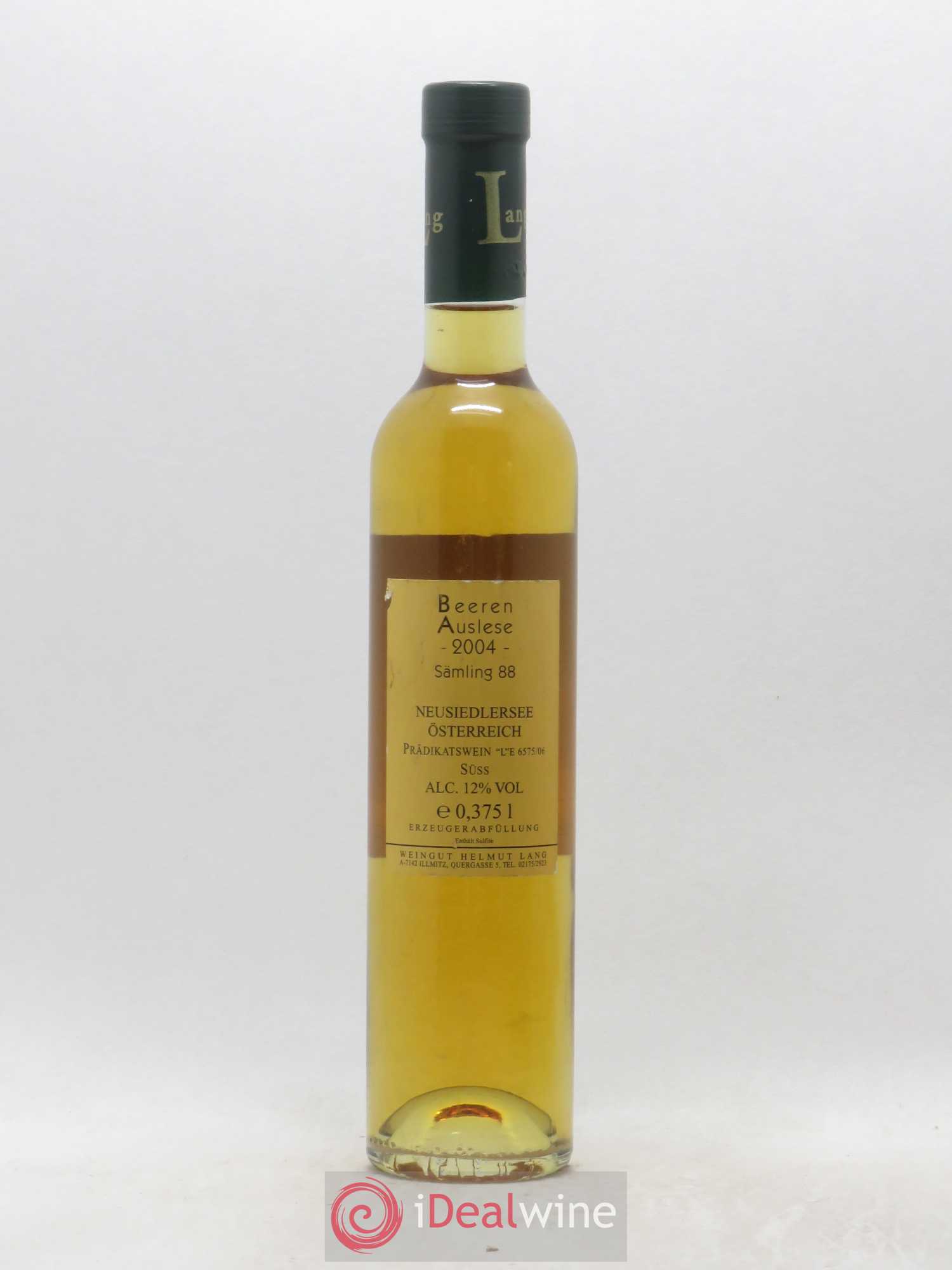 Autriche Neusiedlersee Helmut Lang Samling Beerenauslese (sans prix de réserve) 2004 - Posten von 1 Demi-Flasche - 1