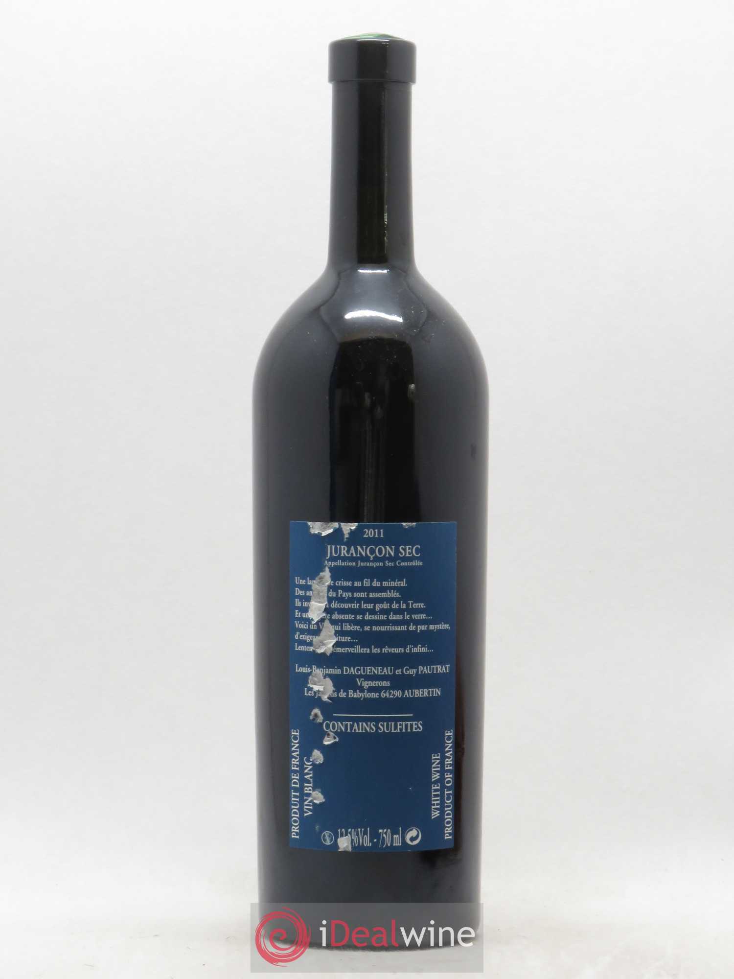 Vin de France(anciennement Jurançon) Les Jardins de Babylone Sec Didier Dagueneau  (sans prix de réserve) 2011 - Lot de 1 bouteille - 1