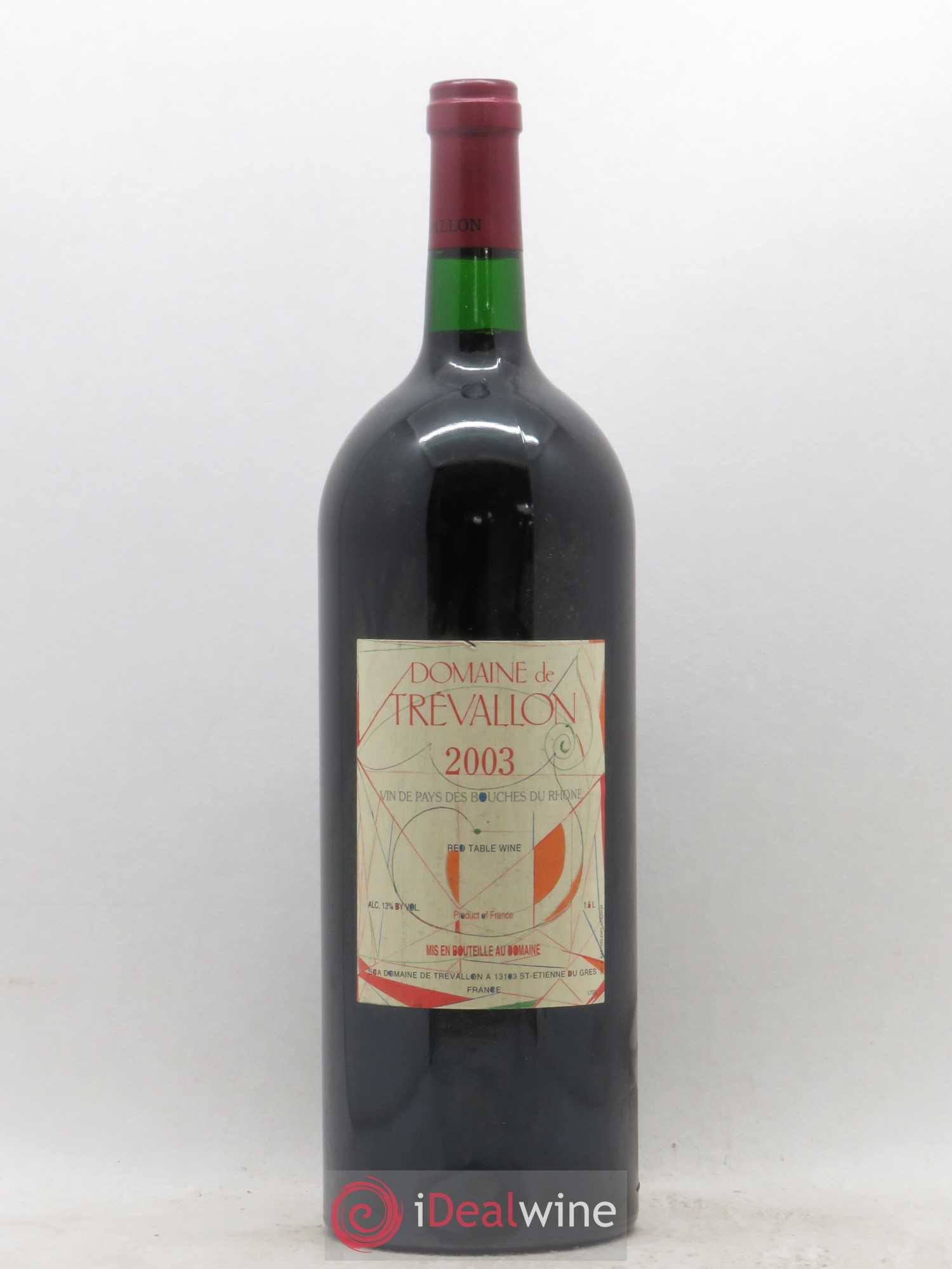 VDP Bouches du Rhône Trévallon (Domaine de) Eloi Dürrbach 2003 - Lot de 1 magnum - 0