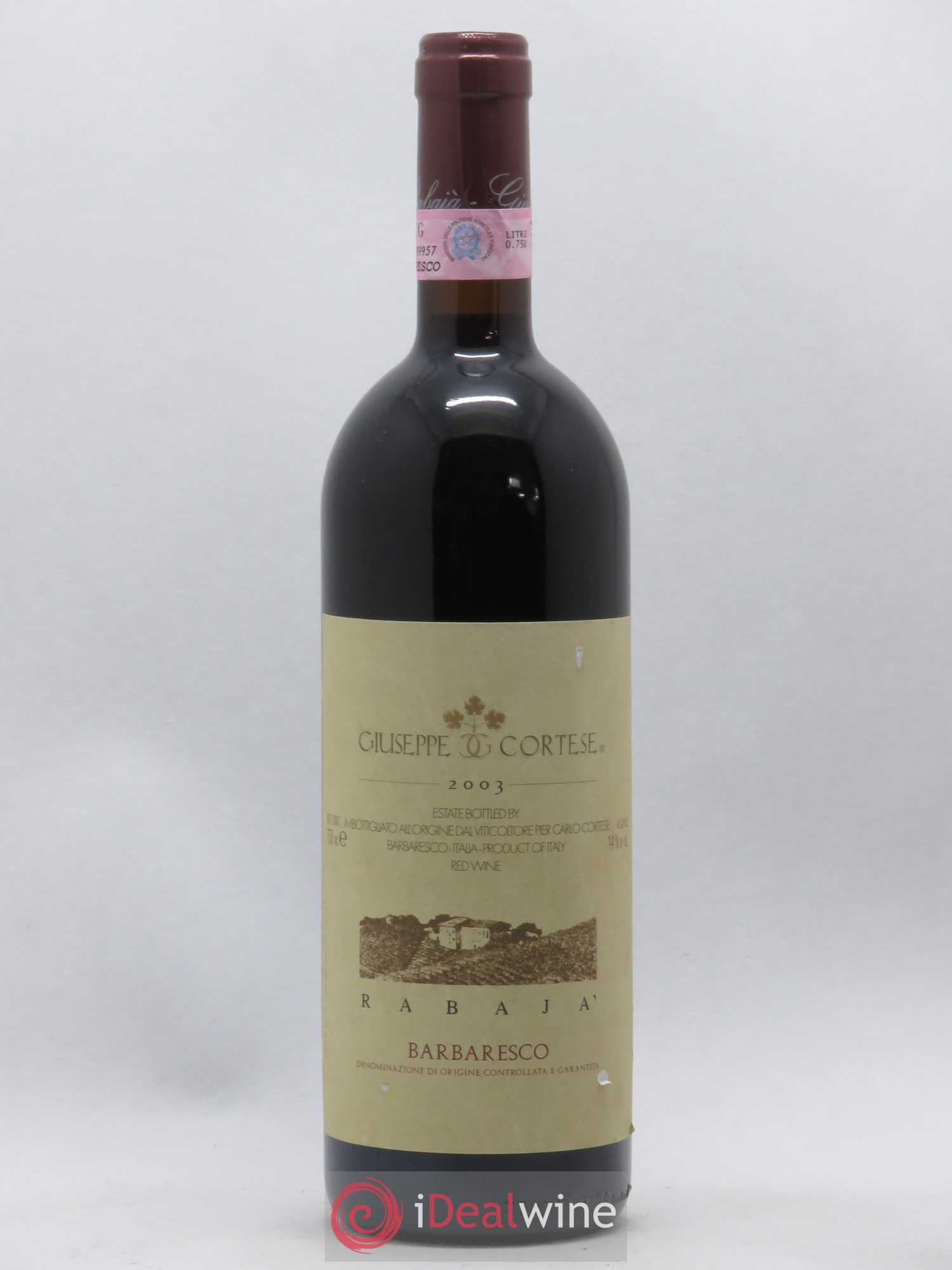 Barbaresco DOCG Rabaja Giuseppe Cortese (sans prix de réserve) 2003 - Lot de 1 bouteille - 0