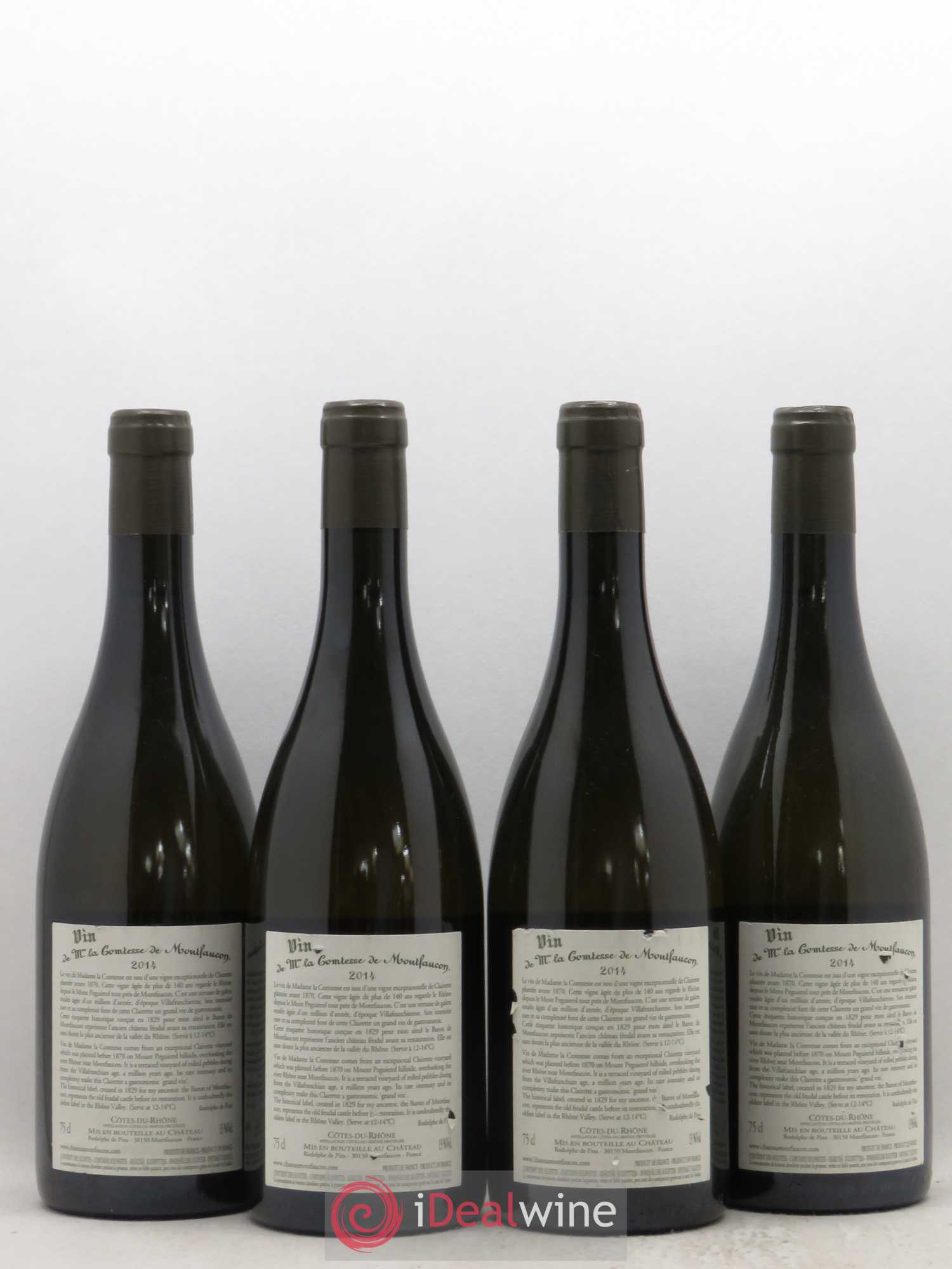 Côtes-du-Rhône Château de Montfaucon (sans prix de réserve) 2014 - Posten von 4 Flaschen - 1