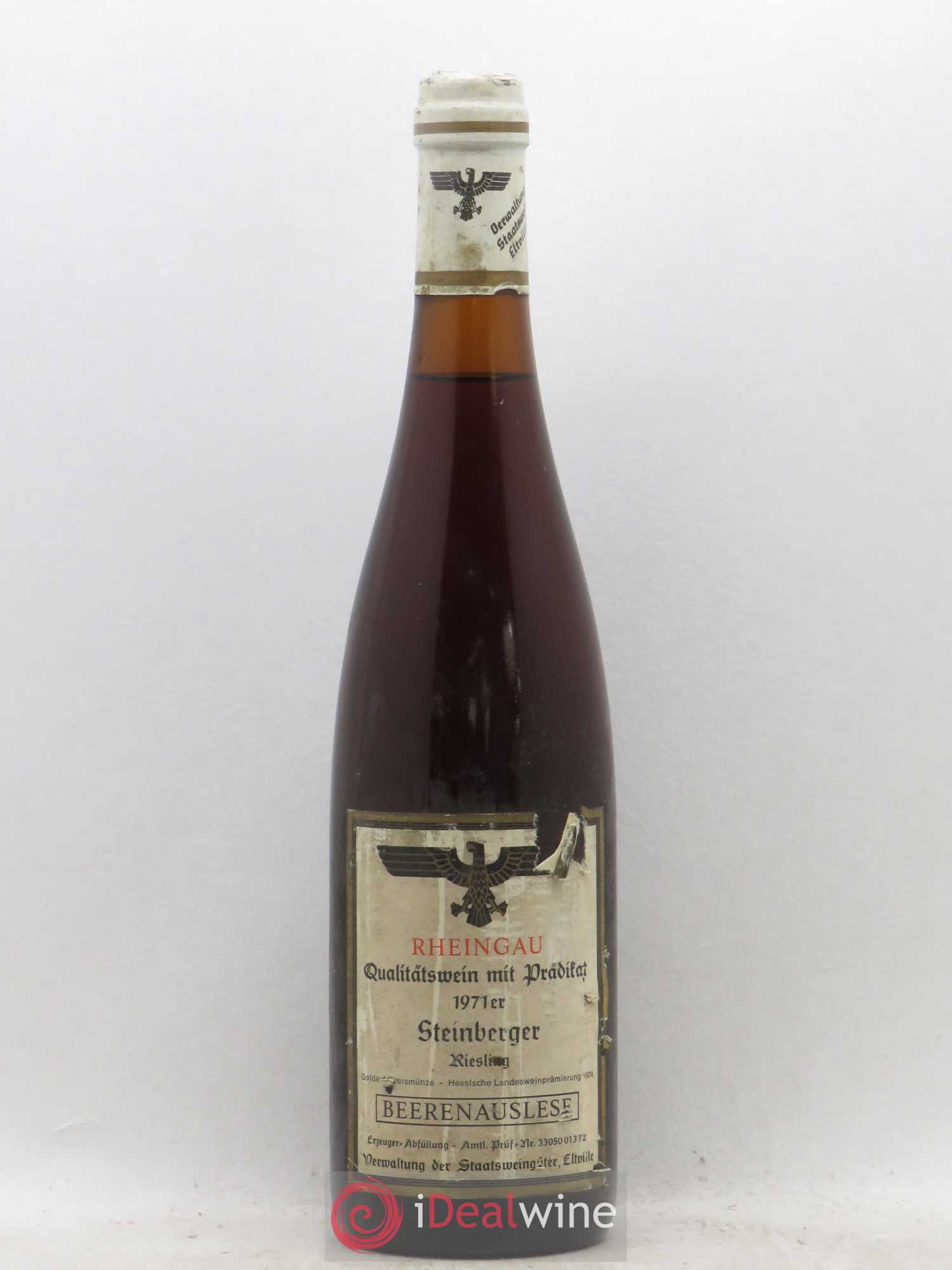 Allemagne Rheingau Staatsweingut Kloster Eberbach Steinberger Riesling Beerenauslese (sans prix de réserve) 1971 - Posten von 1 Flasche - 0