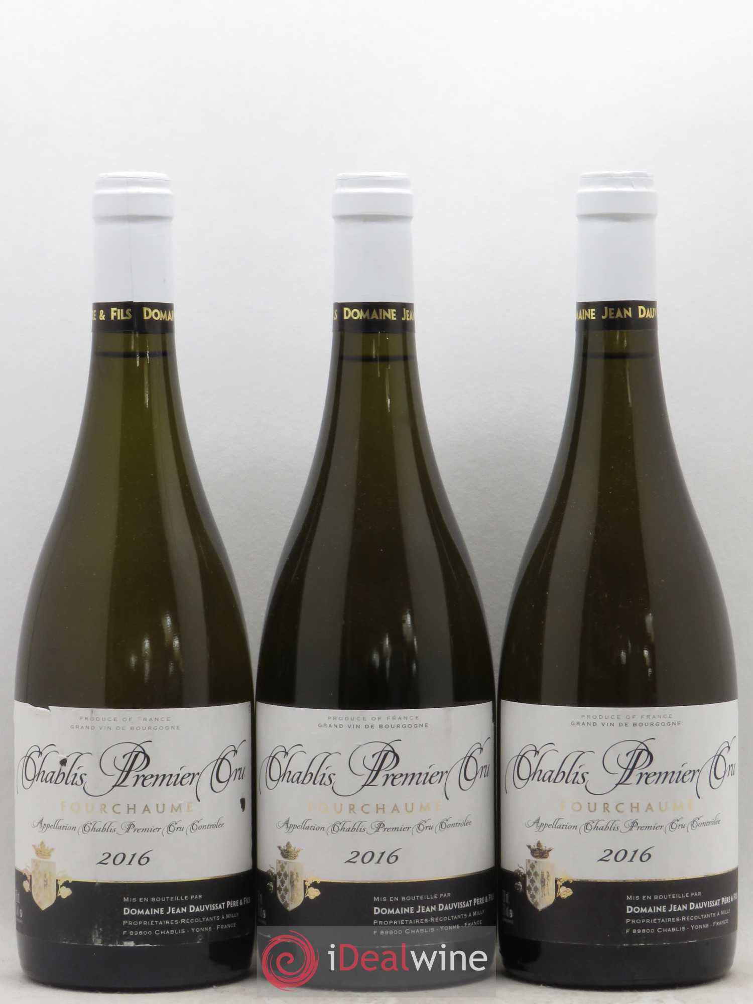 Chablis 1er Cru Fourchaume Domaine Jean Dauvissat (sans prix de réserve) 2016 - Posten von 3 Flaschen - 0