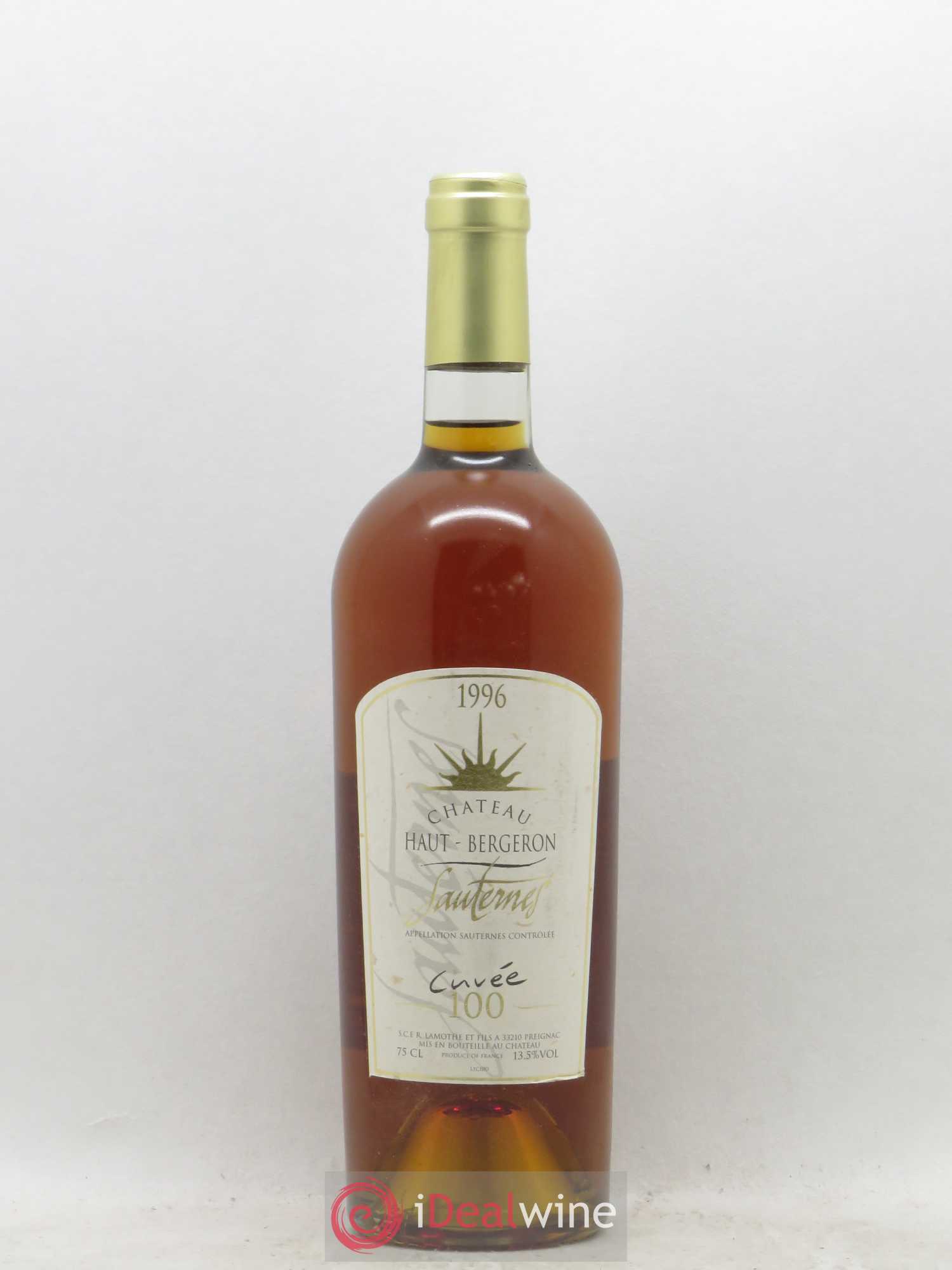 Château Haut-Bergeron Cuvée 100 (sans prix de réserve) 1996 - Lotto di 1 bottiglia - 0