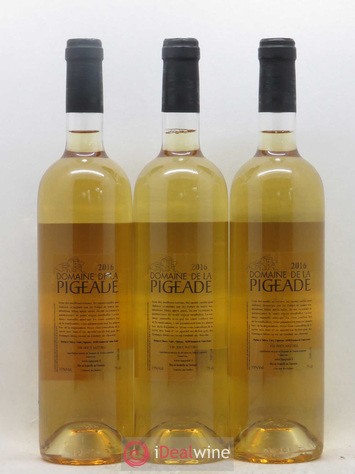 Muscat de Beaumes de Venise Domaine de La Pigeade (sans prix de réserve) 2016 - Lotto di 3 bottiglie - 1