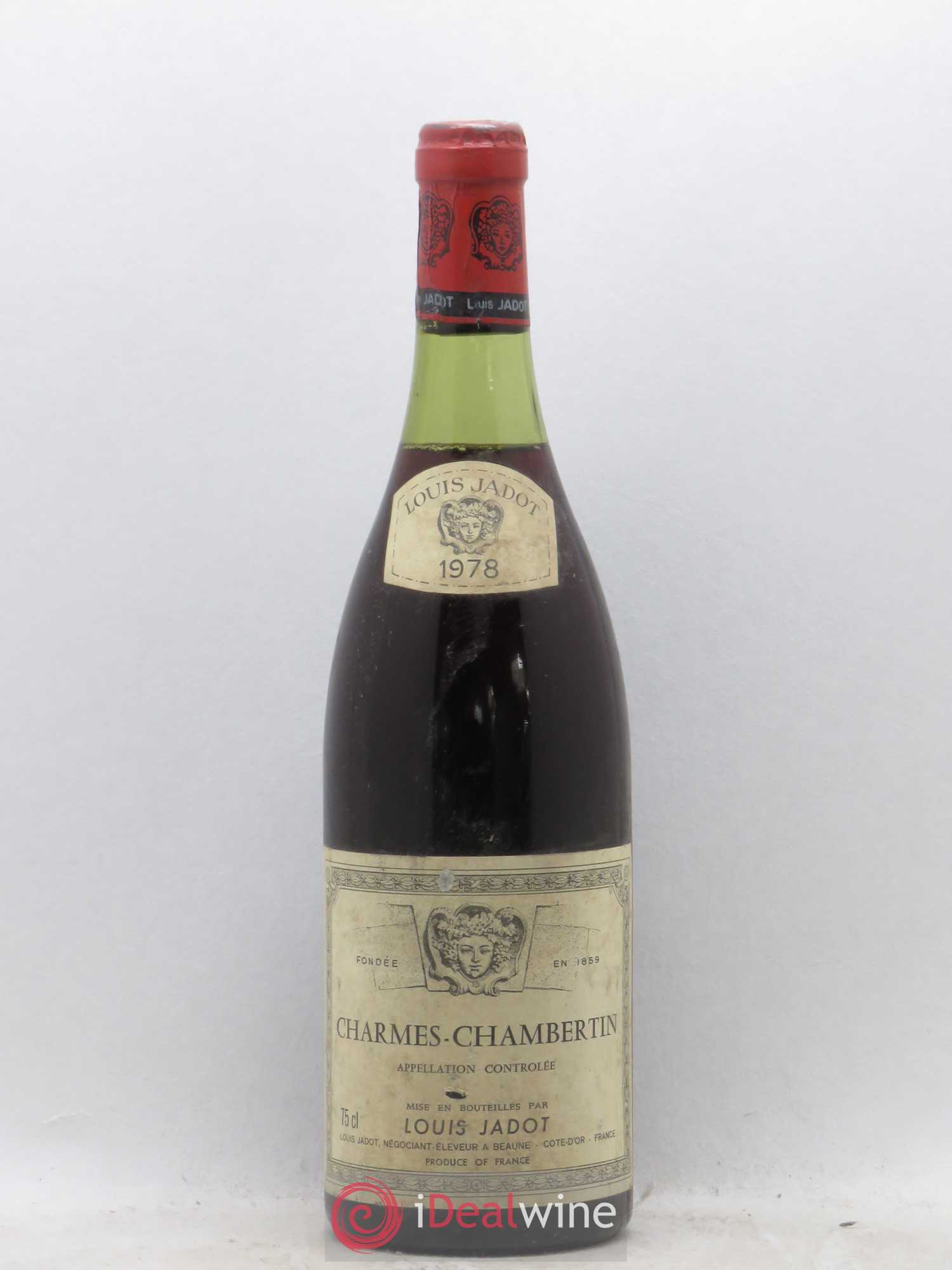 Charmes-Chambertin Grand Cru Maison Louis Jadot 1978 - Lot de 1 bouteille - 0